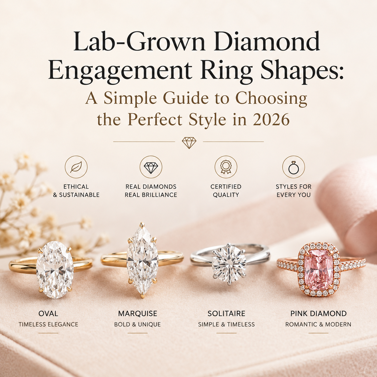 Lab-Grown Diamond Engagement Ring Shapes: A Simple Guide to Choosing the Perfect Style in 2026