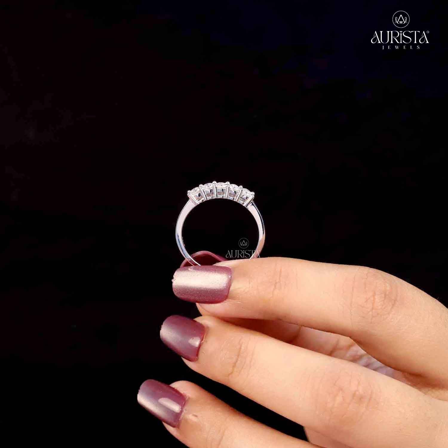 A Spark of Forever- White Gold Band with Round Diamond