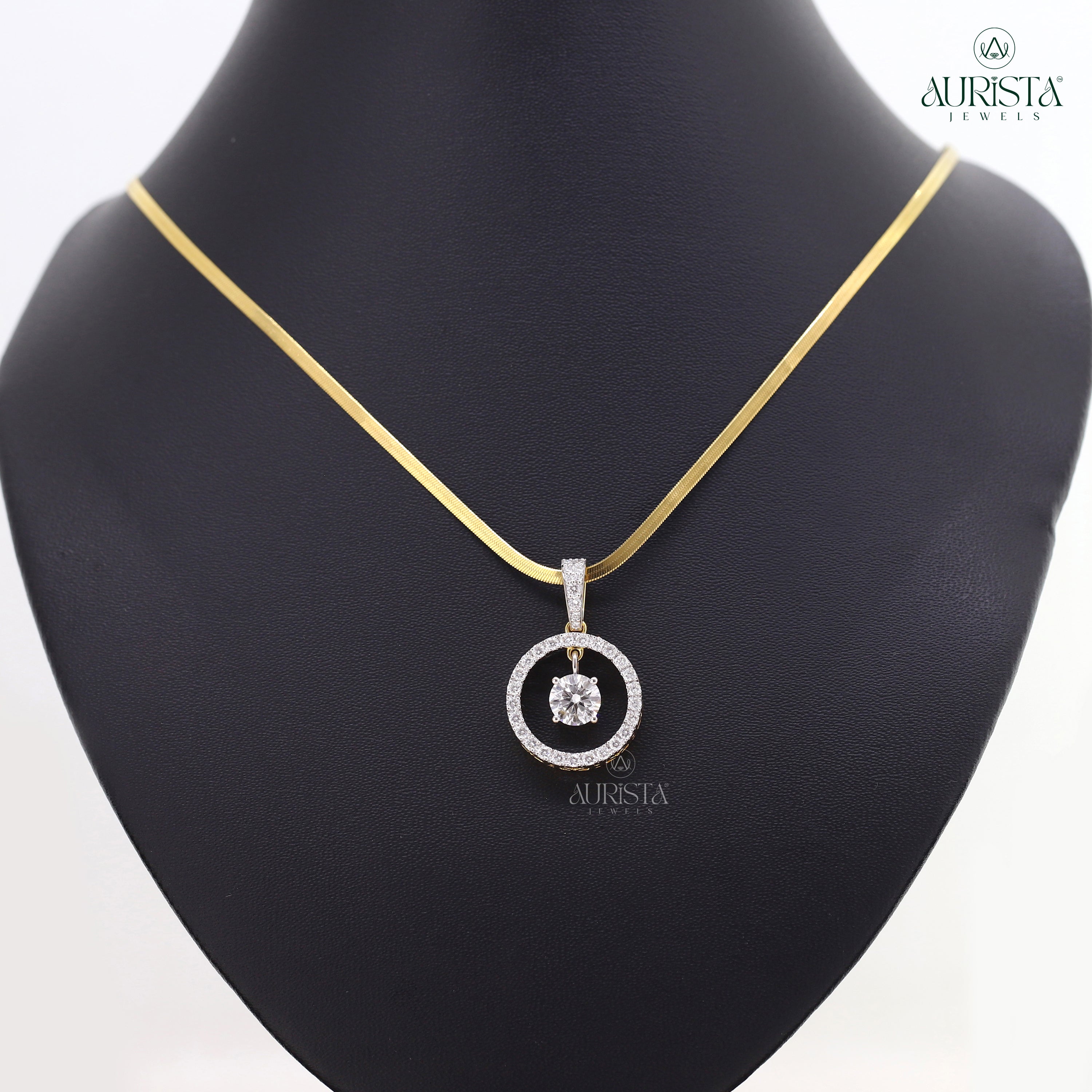 Celestial Glow Solitaire Diamond Pendant in Yellow Gold