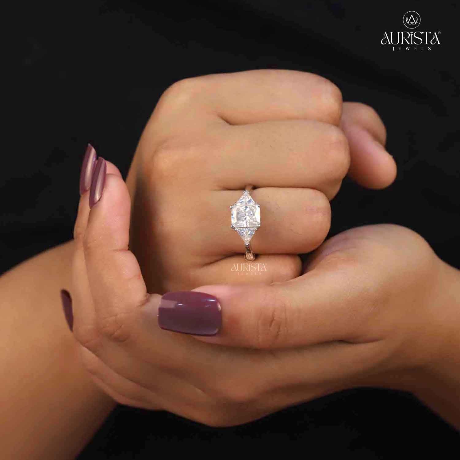 Cherished Sparkle – Custom Radiant White Diamond Ring