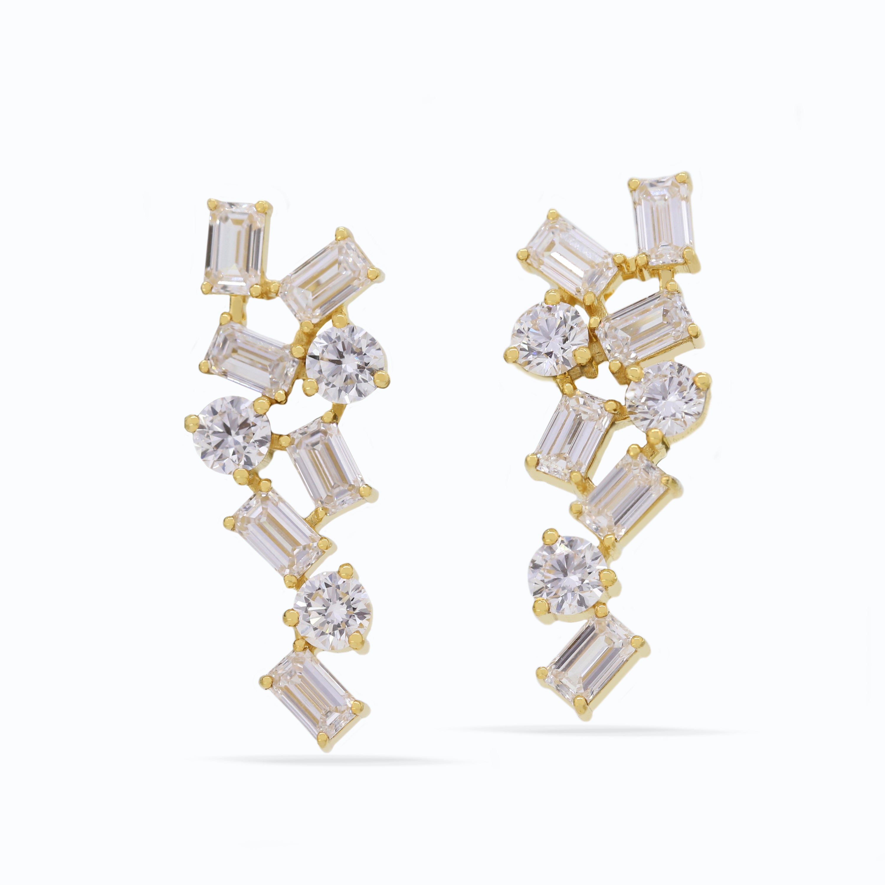 Eternal Spark – White Diamond Drop Earrings