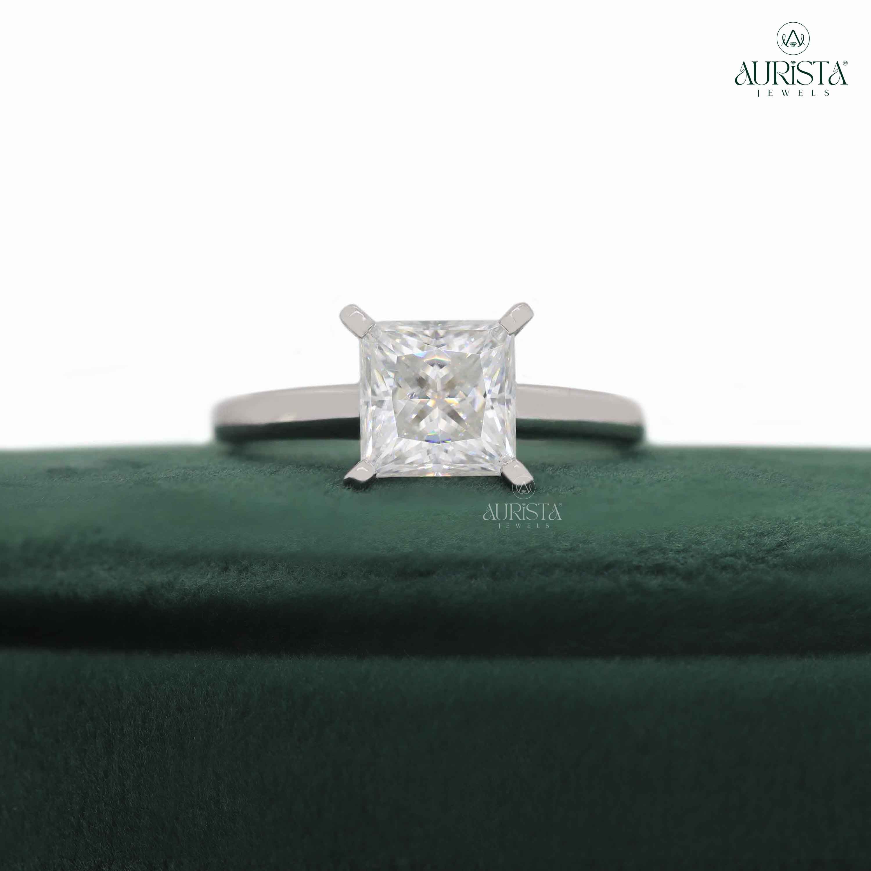A Spark of Forever – Square White Gold Diamond Ring