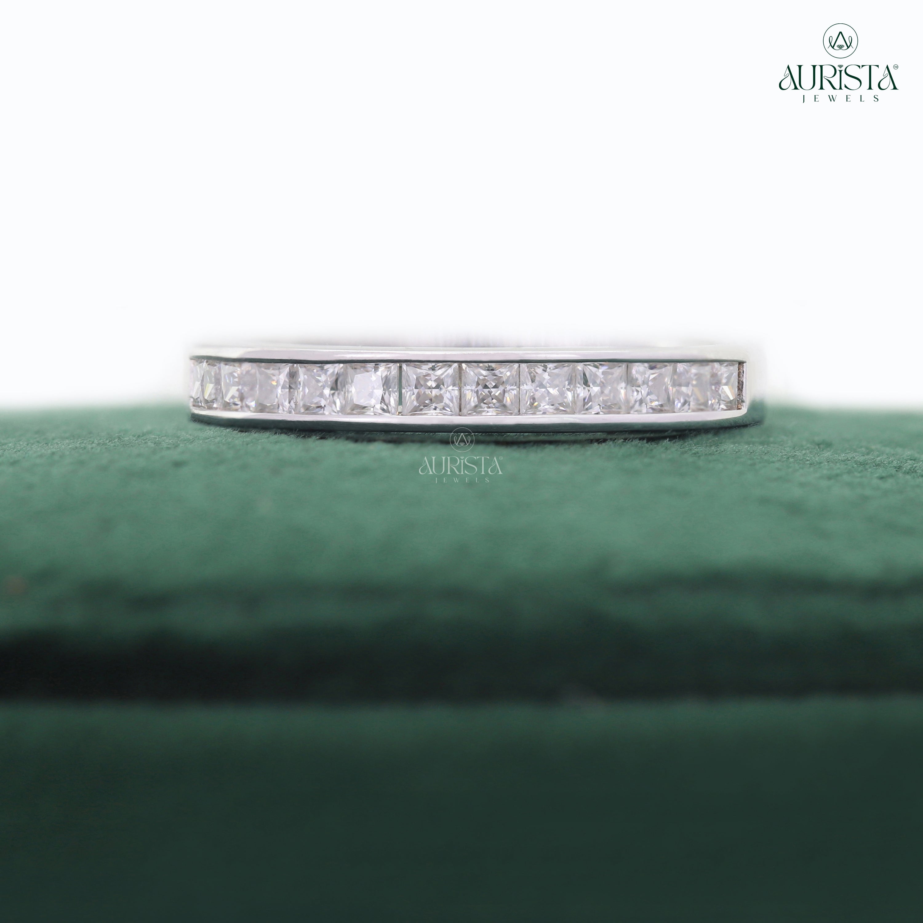 Wear Your Promise- White Gold Band with Princess Diamond