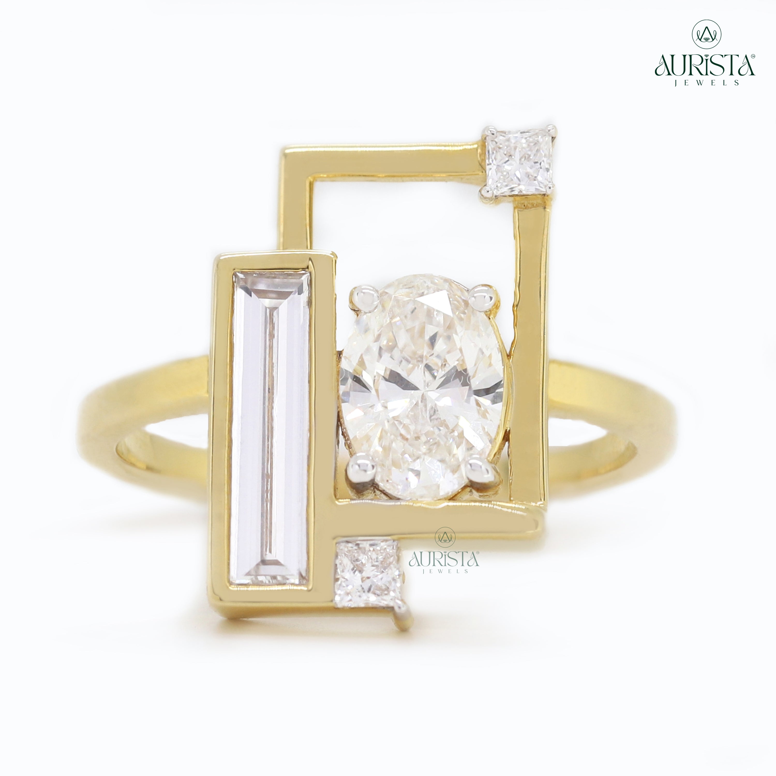 Timeless Promise – Yellow Gold Ring with MIx Diamond