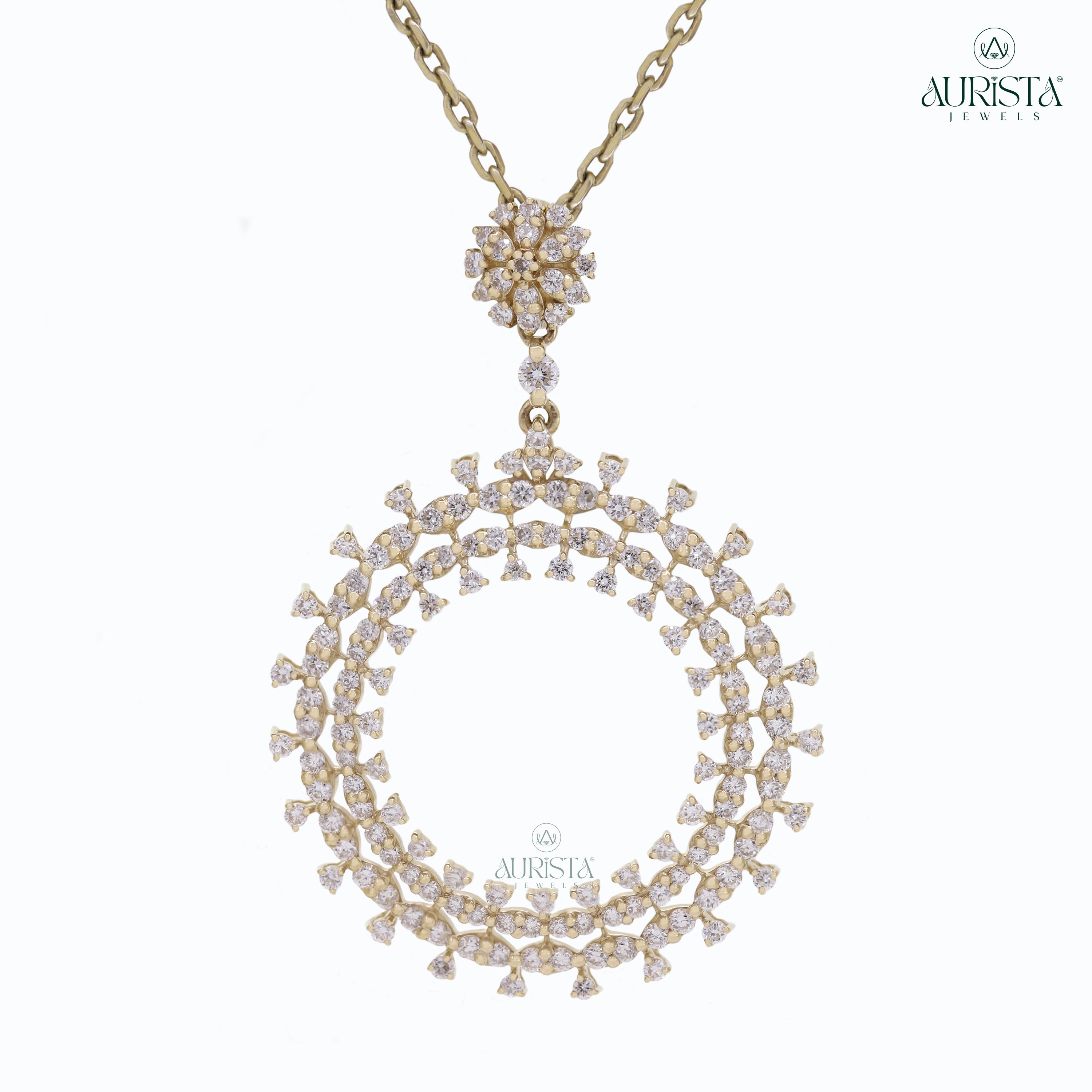 Pure Glow Round Diamond Pendant in Yellow Gold