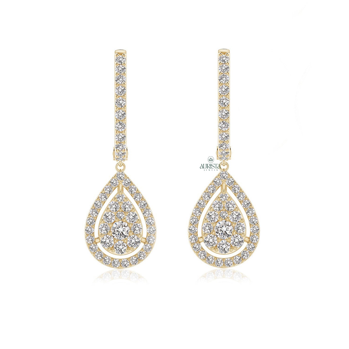 Graceful Earrings with Round Diamond