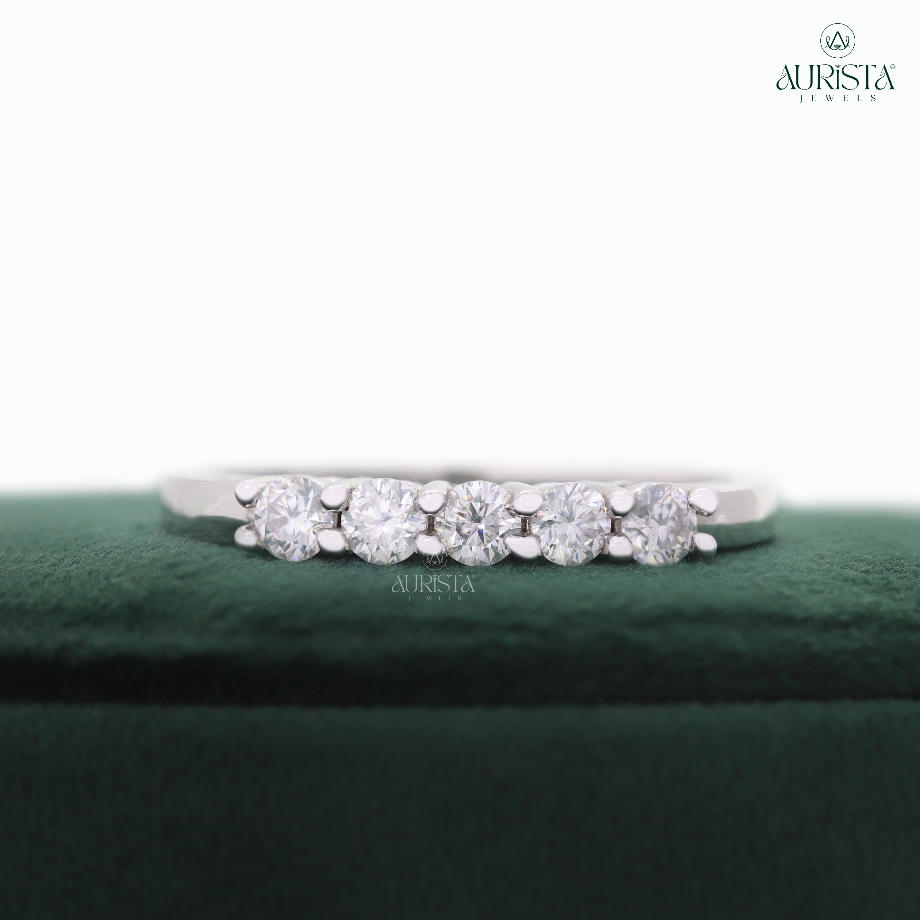 A Spark of Forever- White Gold Band with Round Diamond