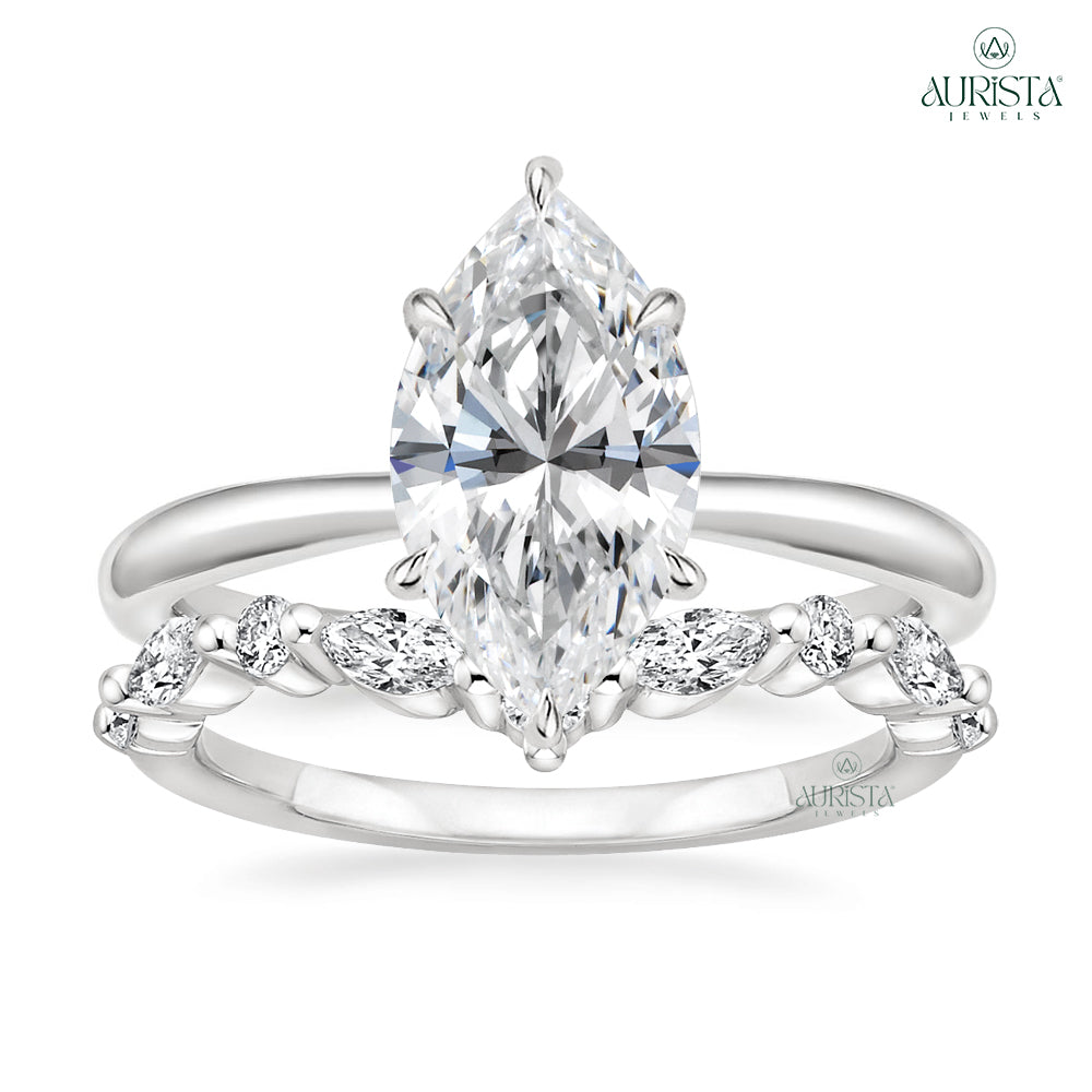 Promise Eternal White Gold Ring with Marquise Diamond