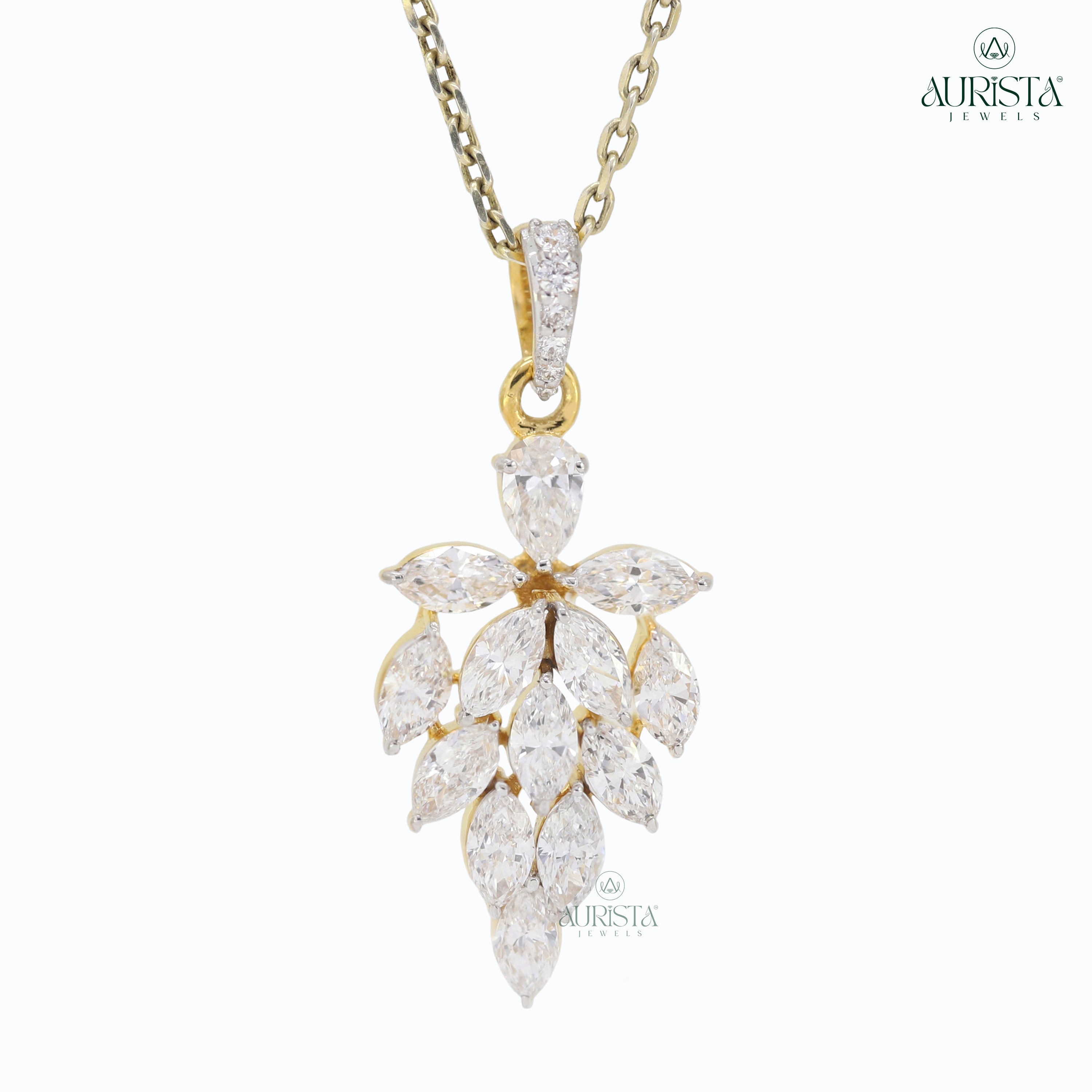 Pure Glow Round Diamond Pendant in Yellow Gold