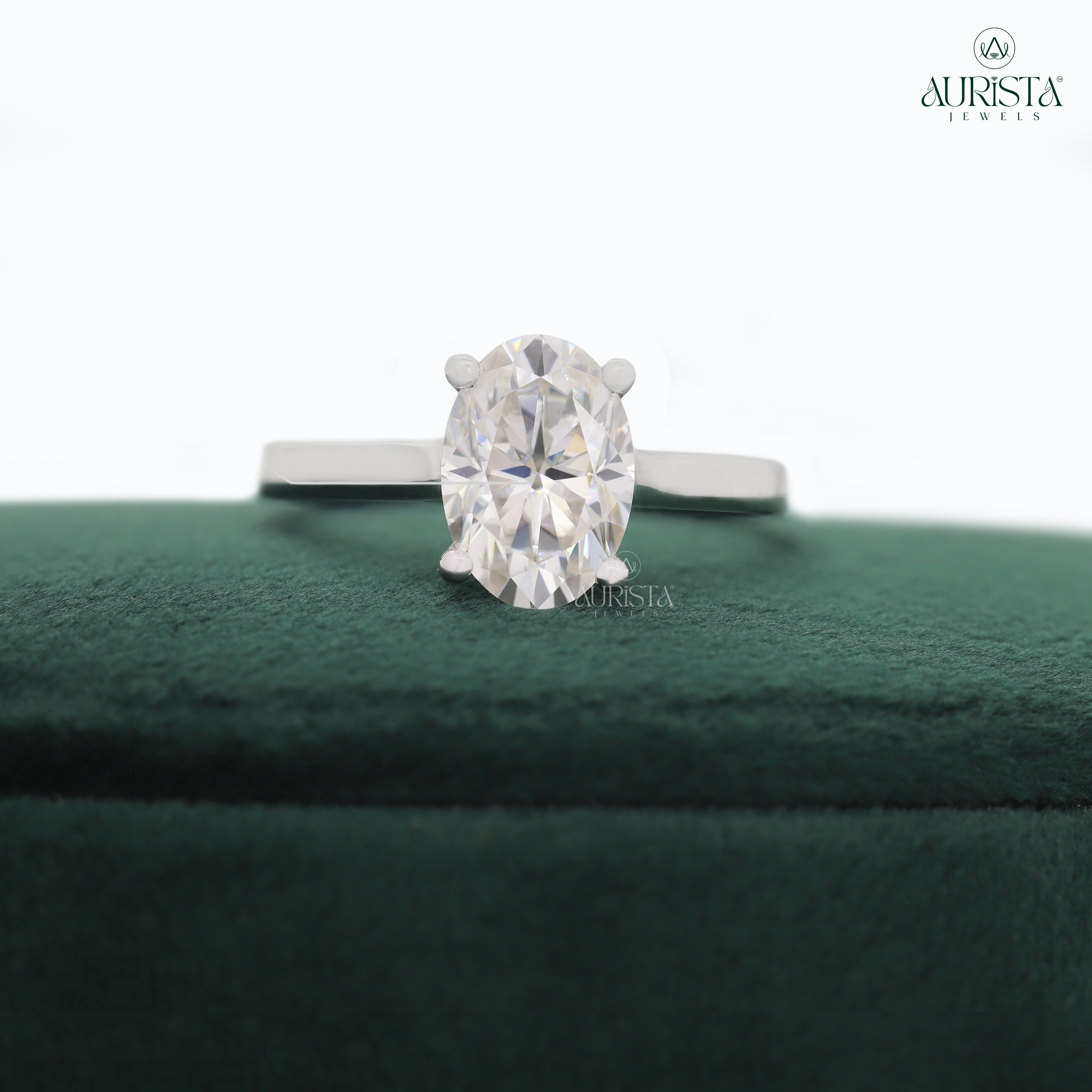 A Lifetime of Light – Custom Oval White Diamond Ring