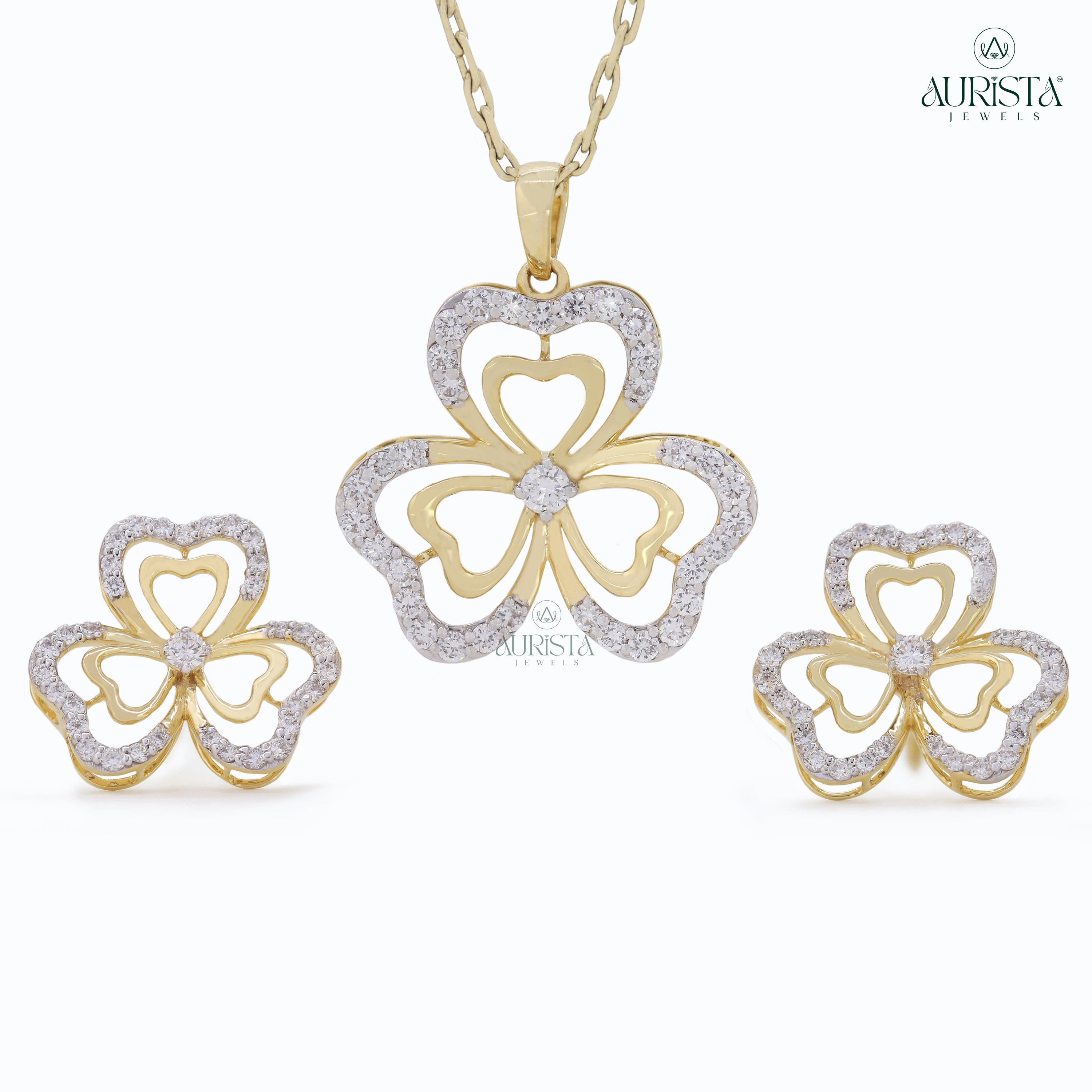 Timeless Spark Round Cut Diamond Jewelry Set