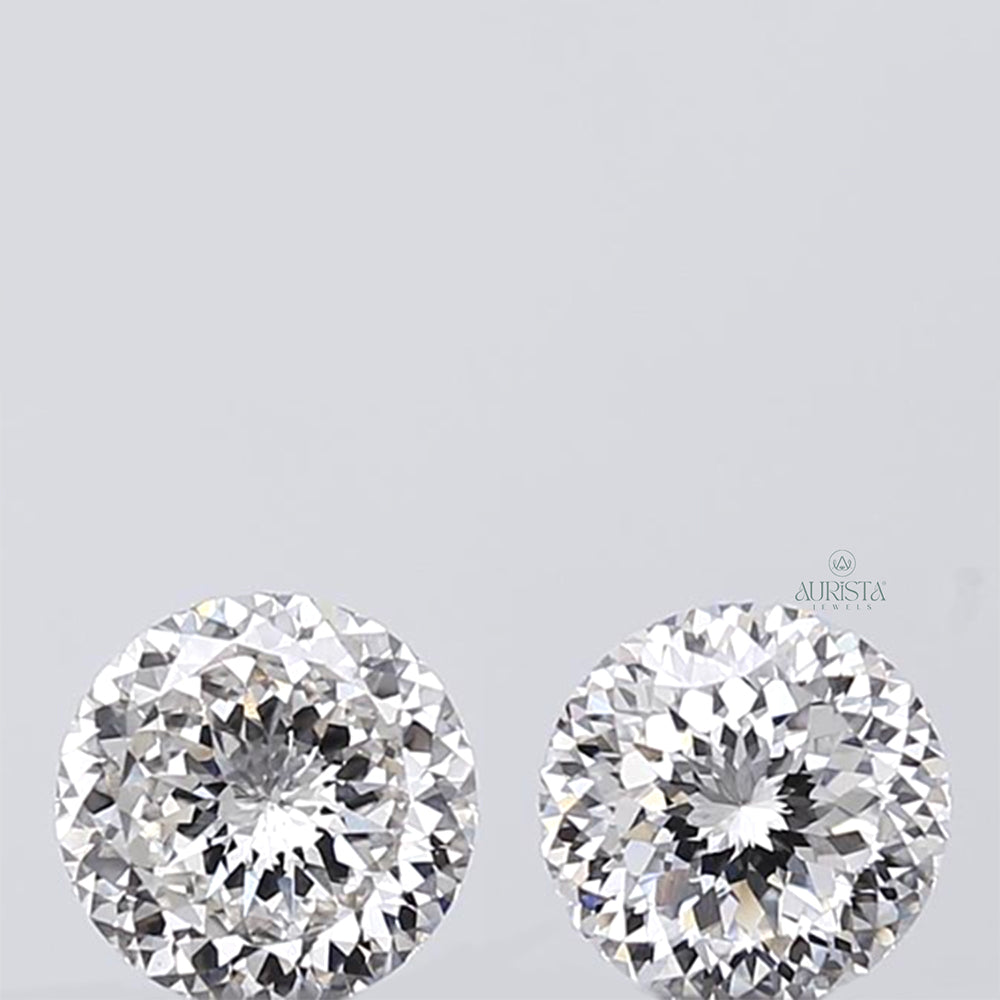 2.25 CT (2 Pcs) Round Portuguese Shape Lab Diamond for Jewelry