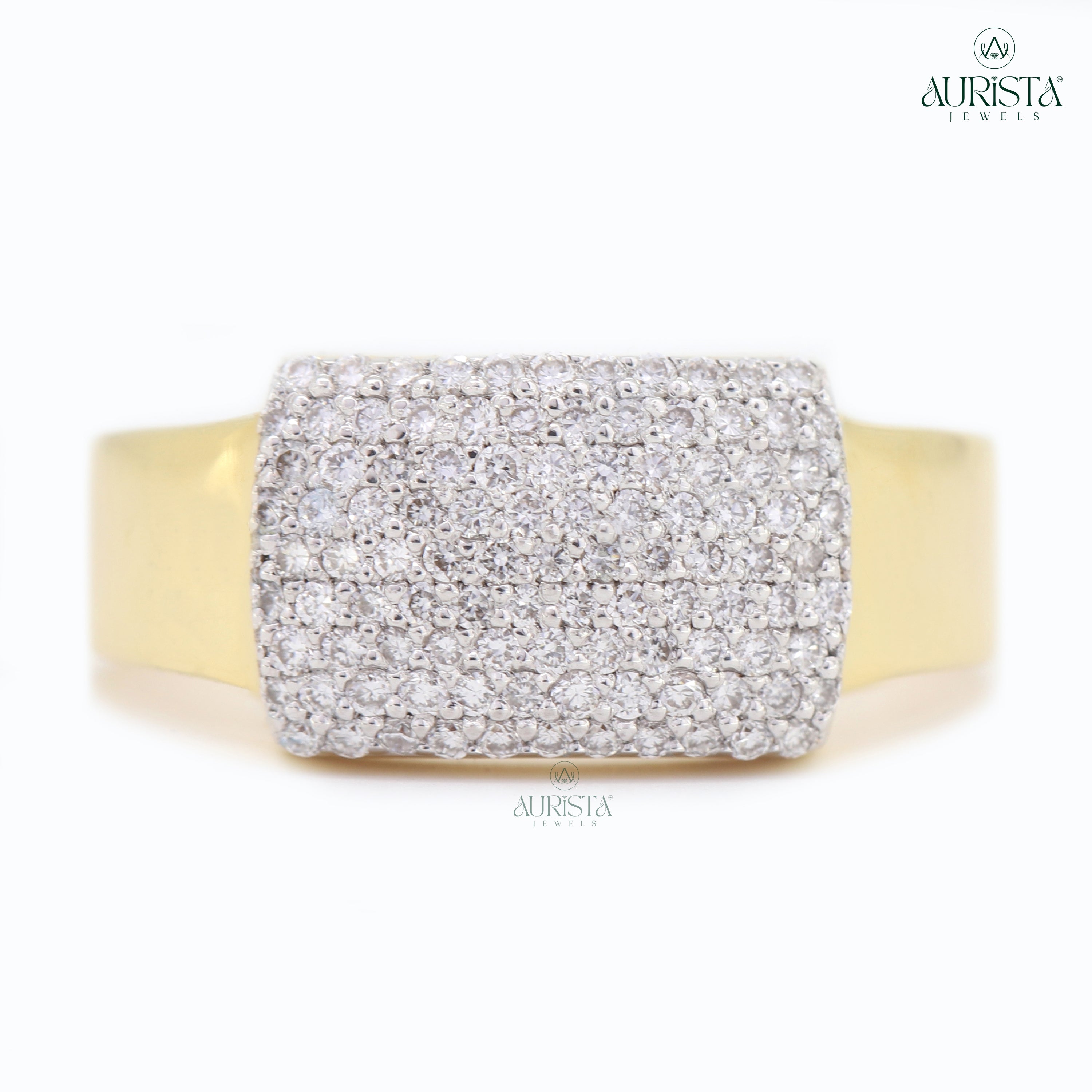 Crown of Promise – Yellow Gold Ring with Round Diamond