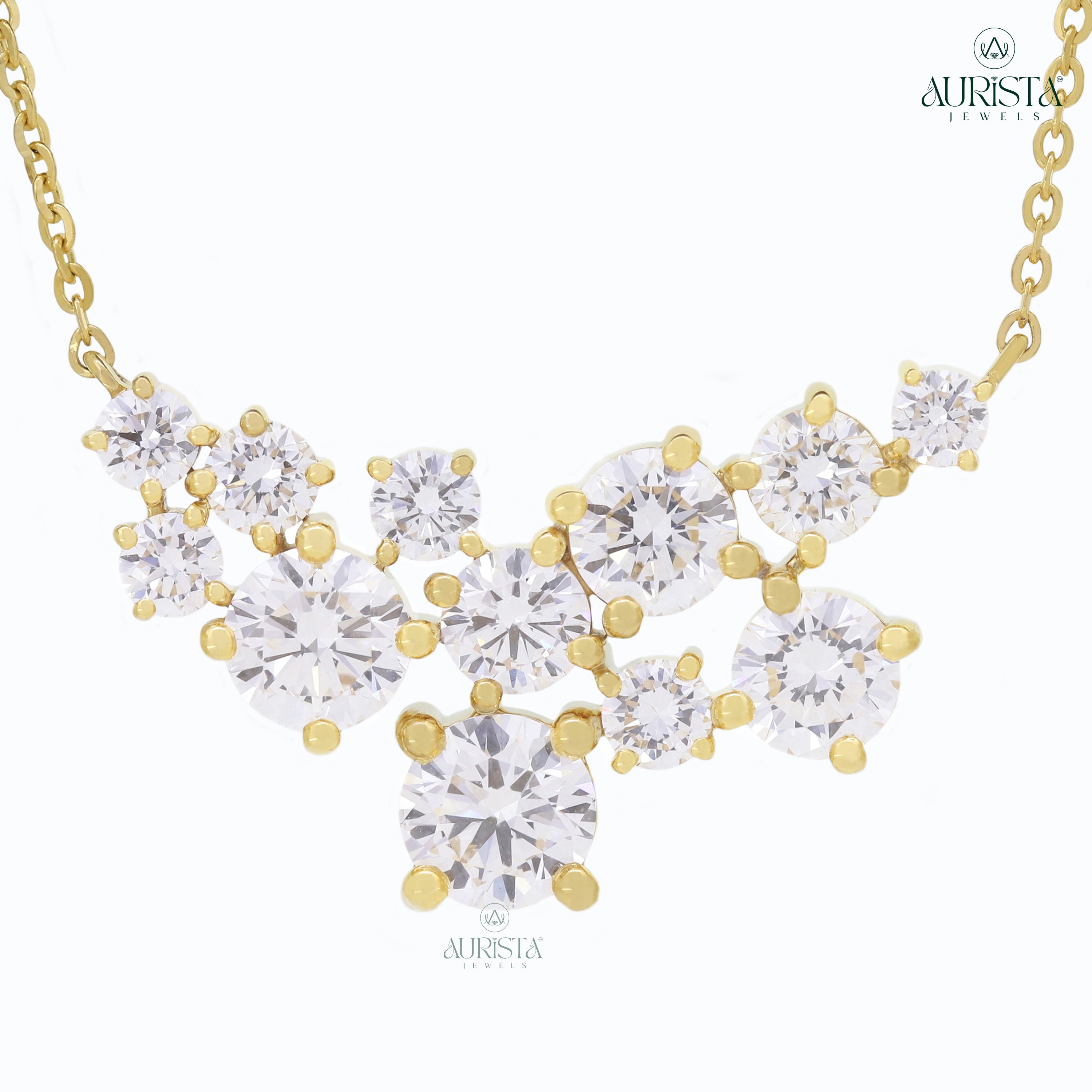 Classic Spark Round Diamond Pendant in Rose Gold