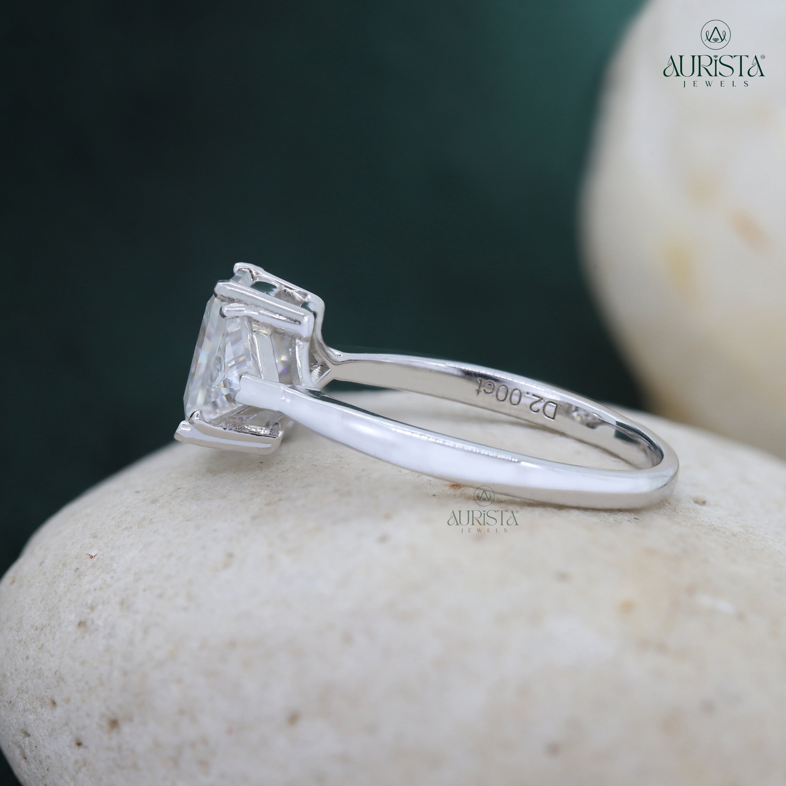 Cherished Sparkle – Custom Radiant White Diamond Ring