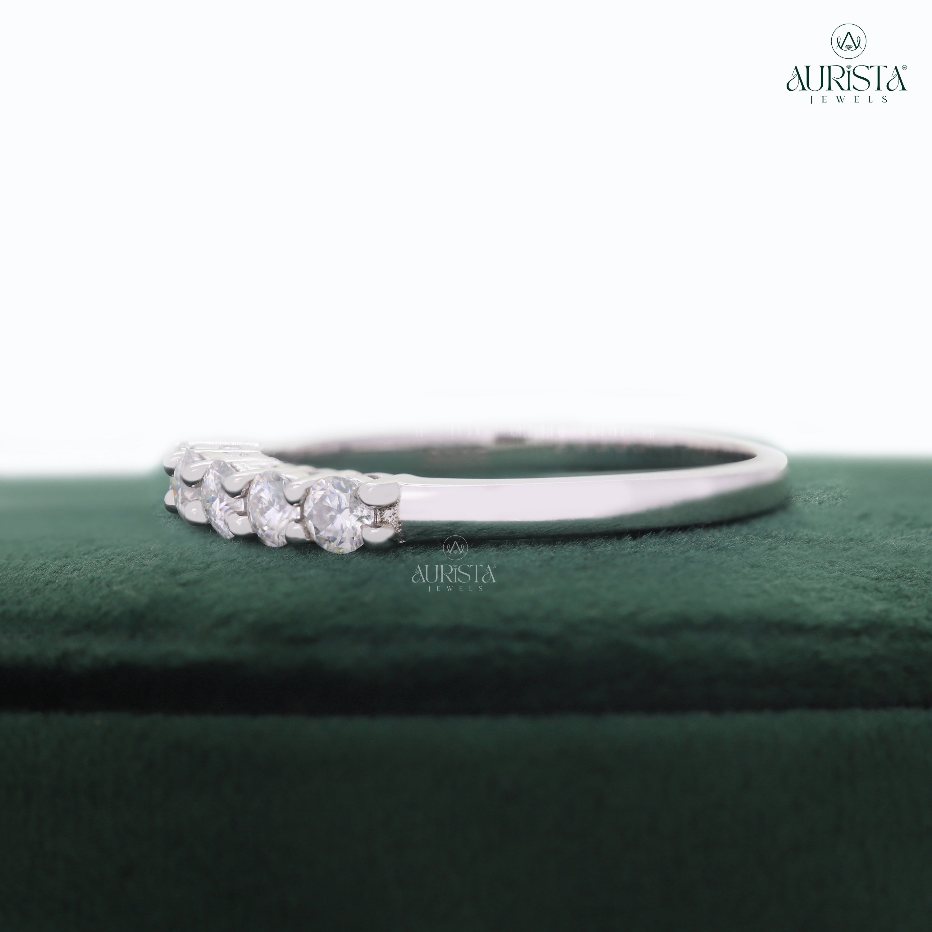 A Spark of Forever- White Gold Band with Round Diamond