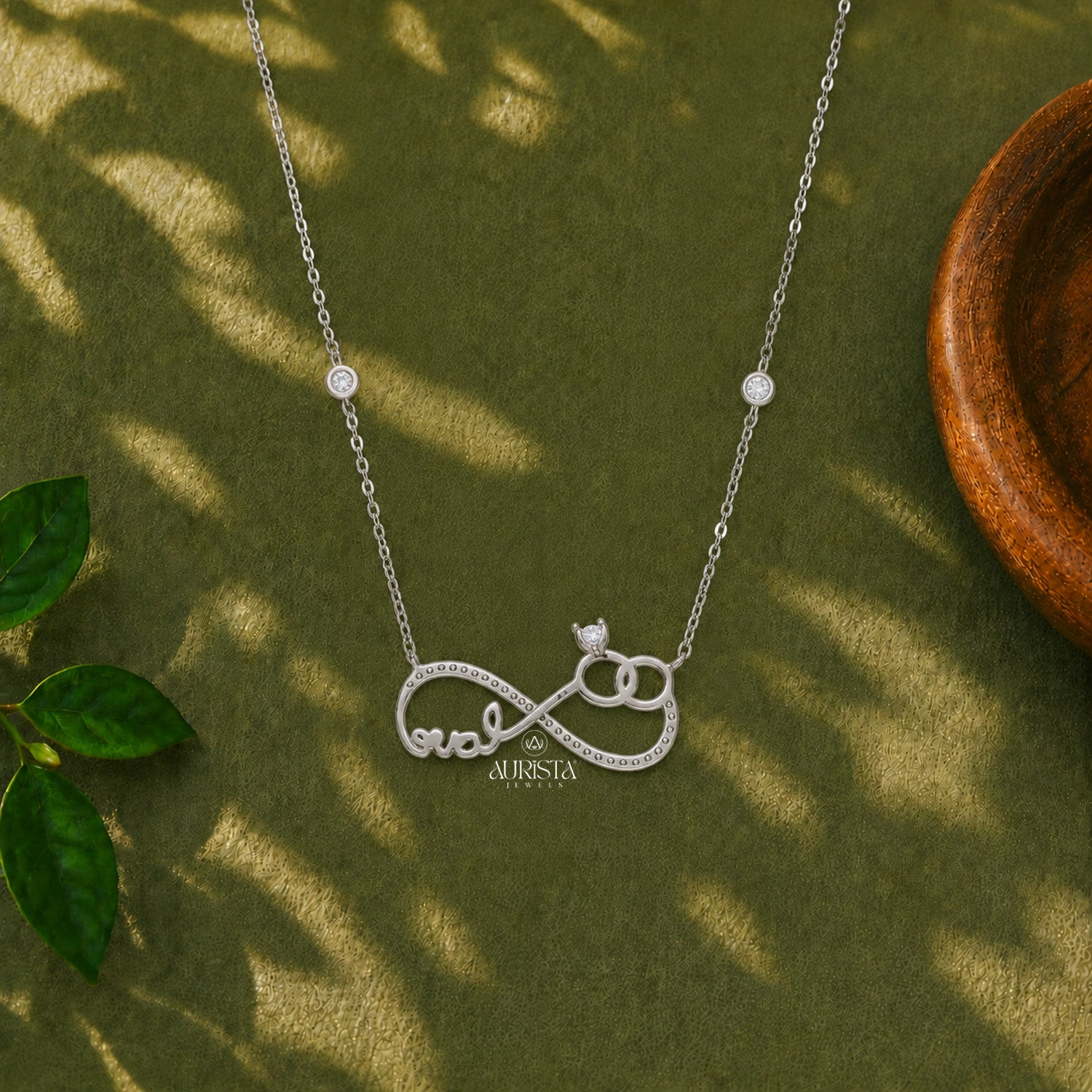Infinity Love Moissanite Necklace Silver Ring Pendant Personalized Bridal Jewelry Gift