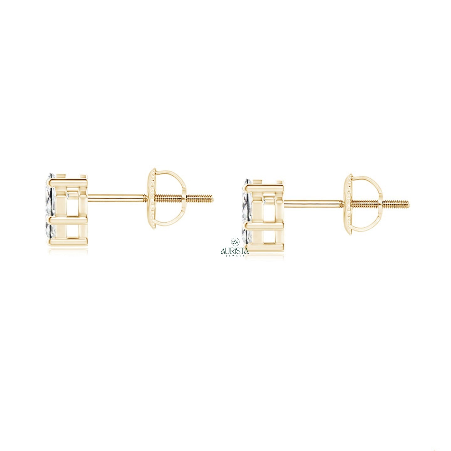 Royal Stud Earrings with Precious Round Diamond