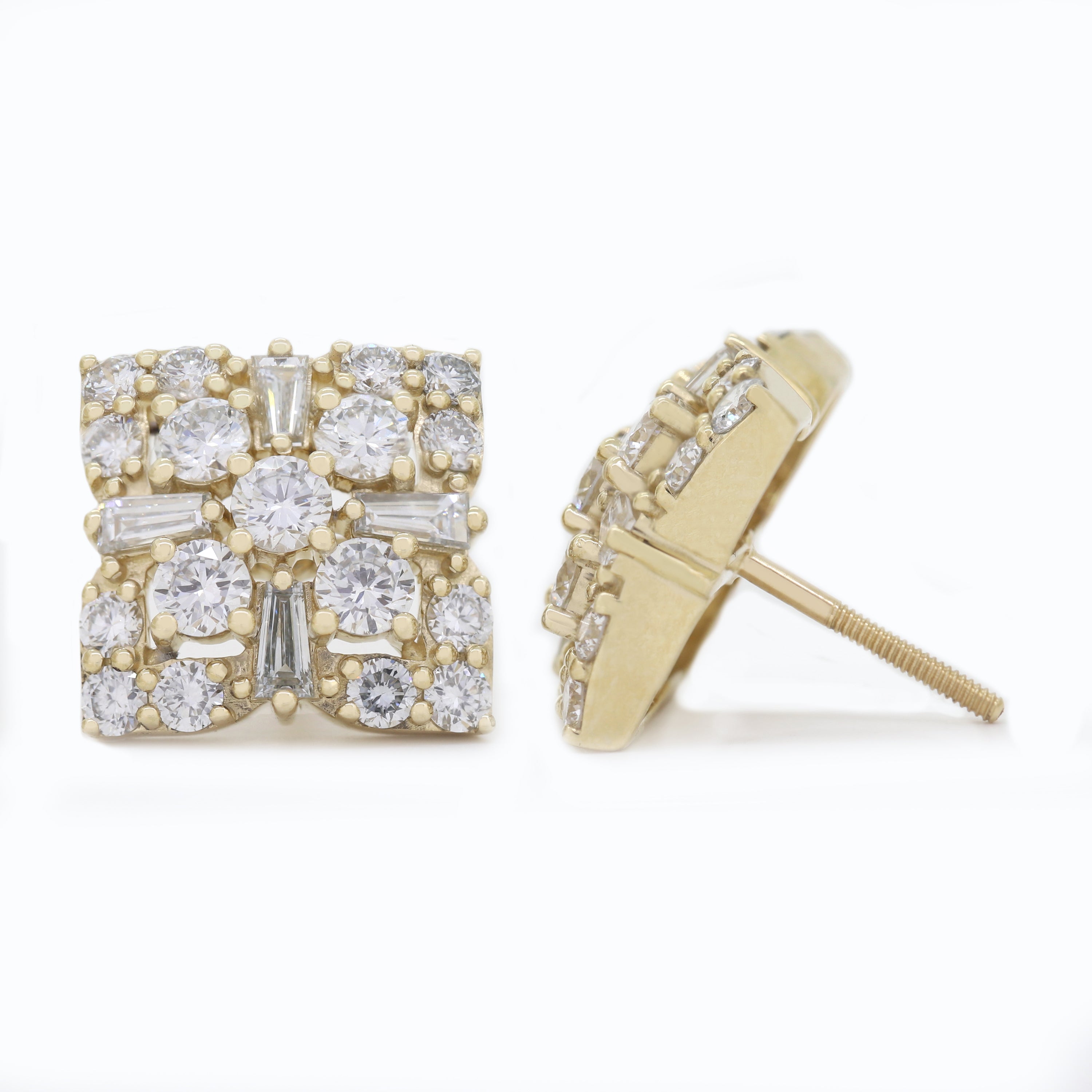 Pure Elegance – Yellow Gold Diamond Earrings