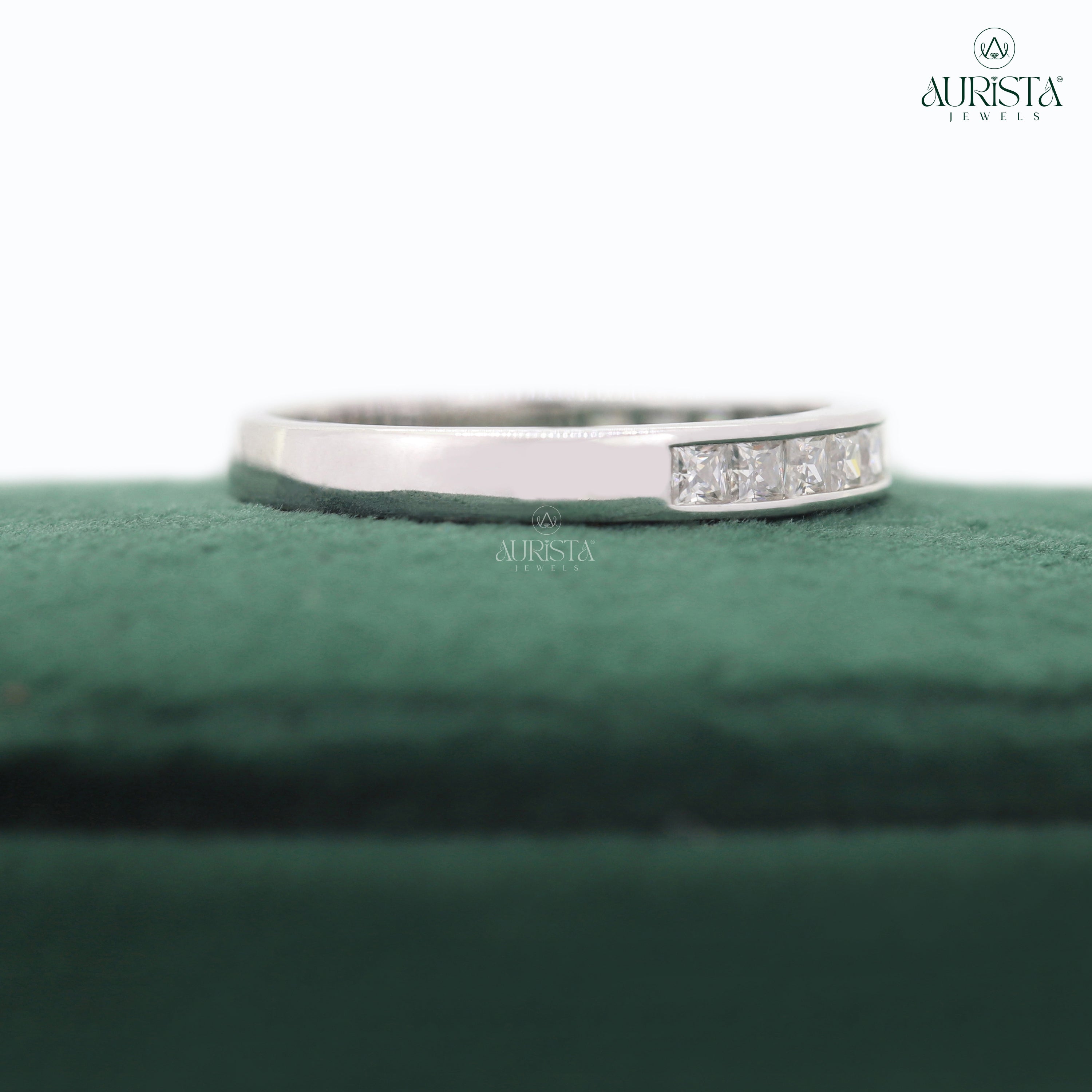 Wear Your Promise- White Gold Band with Princess Diamond