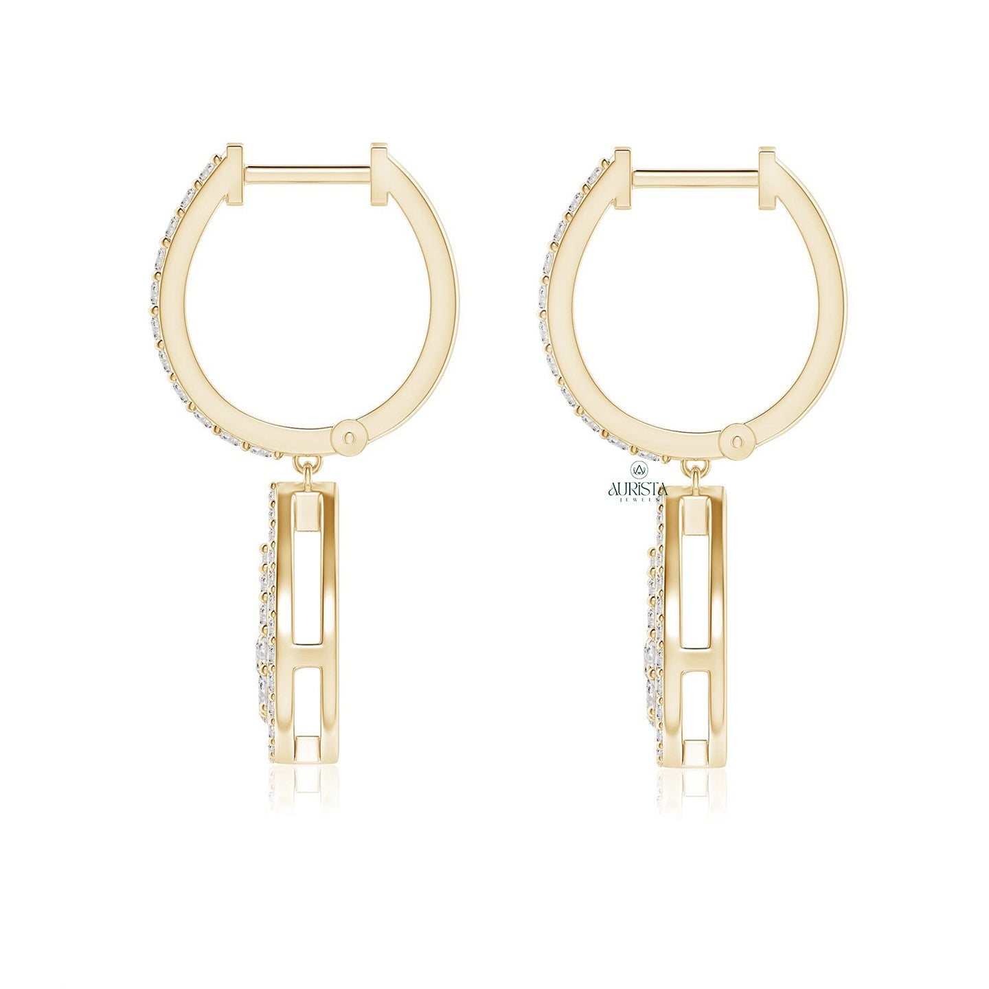 Graceful Earrings with Round Diamond