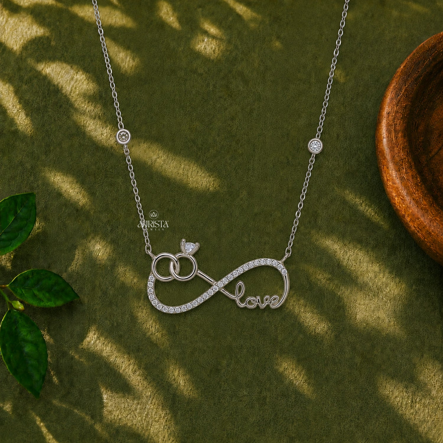 Infinity Love Moissanite Necklace Silver Ring Pendant Personalized Bridal Jewelry Gift