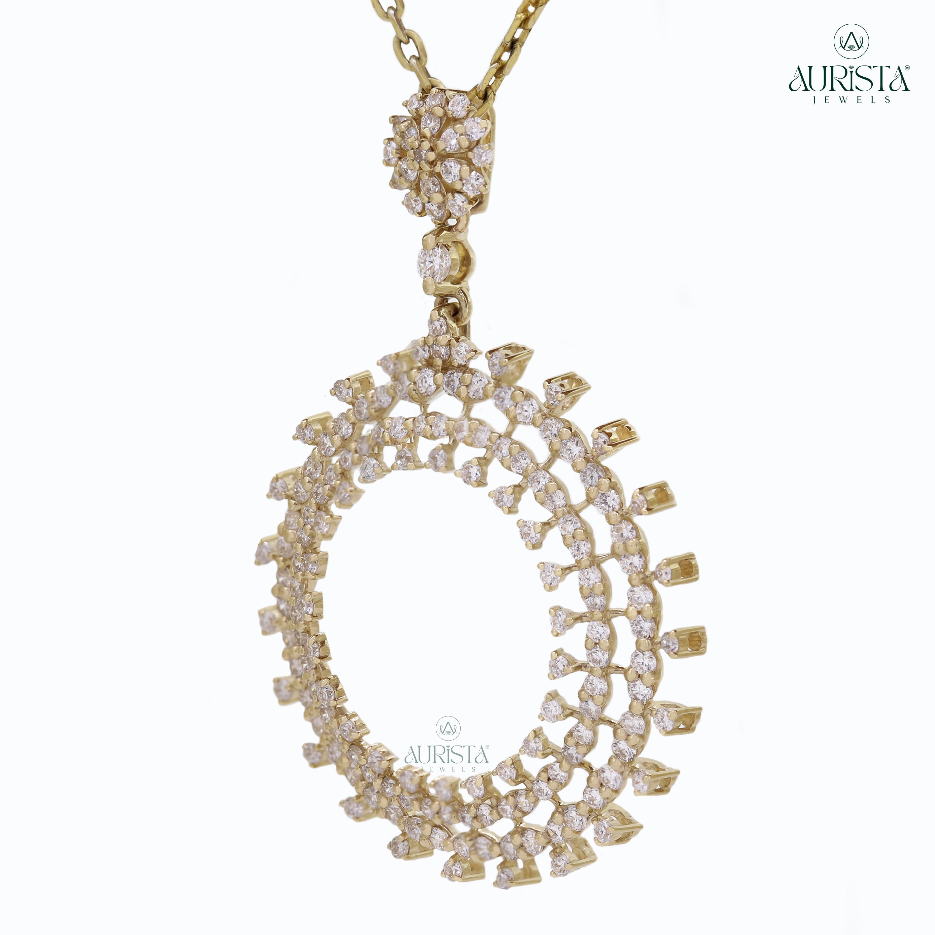 Pure Glow Round Diamond Pendant in Yellow Gold