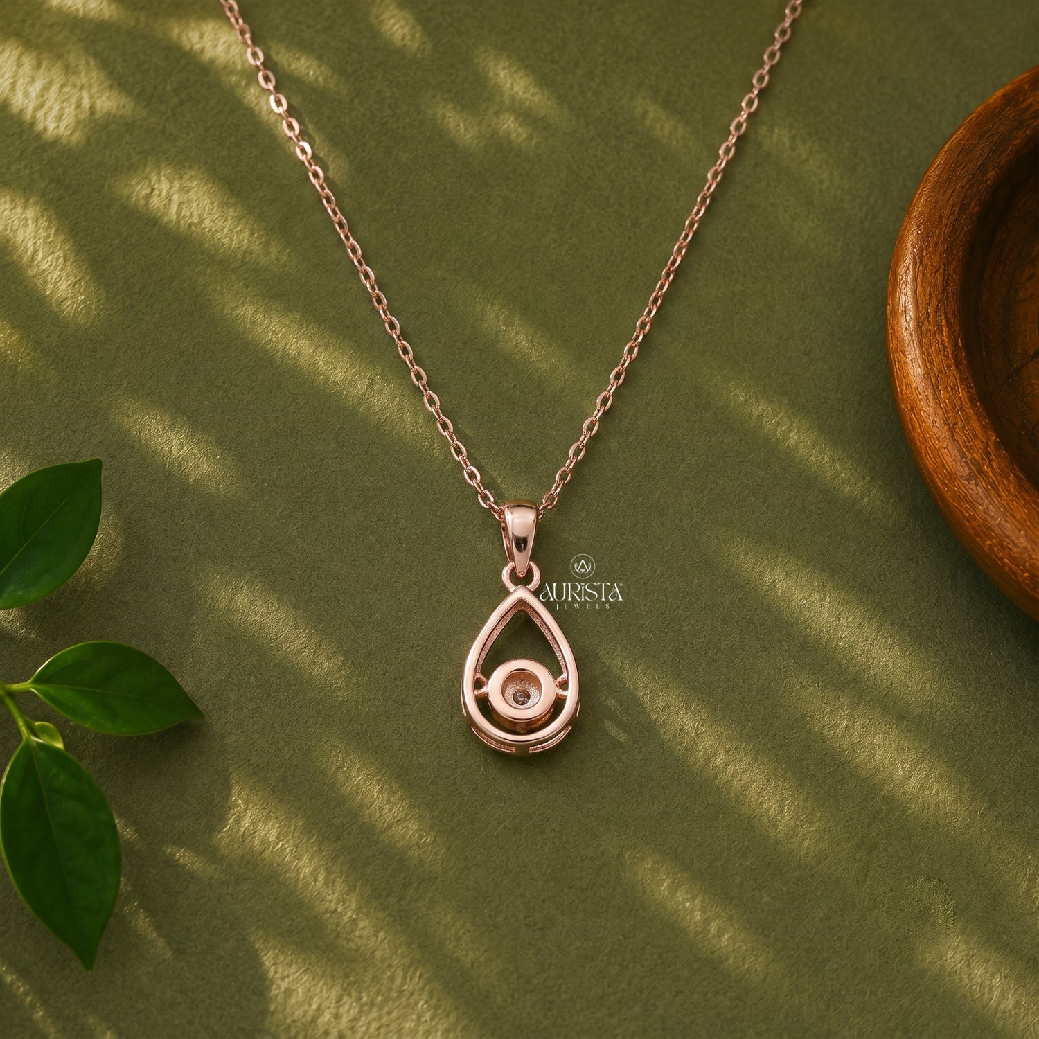 Moissanite Teardrop Necklace, Rose Gold Solitaire Pendant, Minimalist Bridal Jewelry
