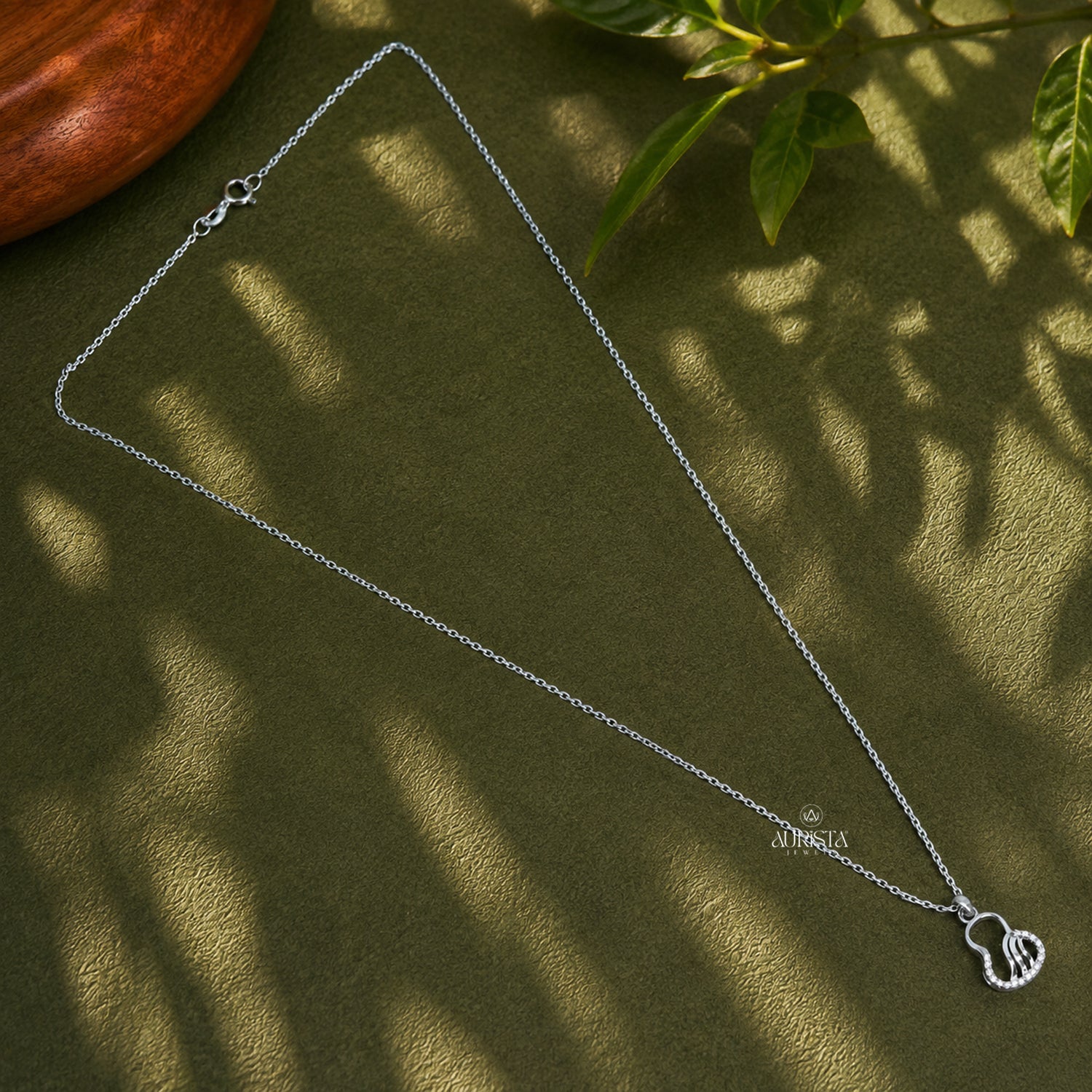 Gourd Moissanite Necklace Set Silver Abstract Pendant Dainty Studs Minimalist Gift