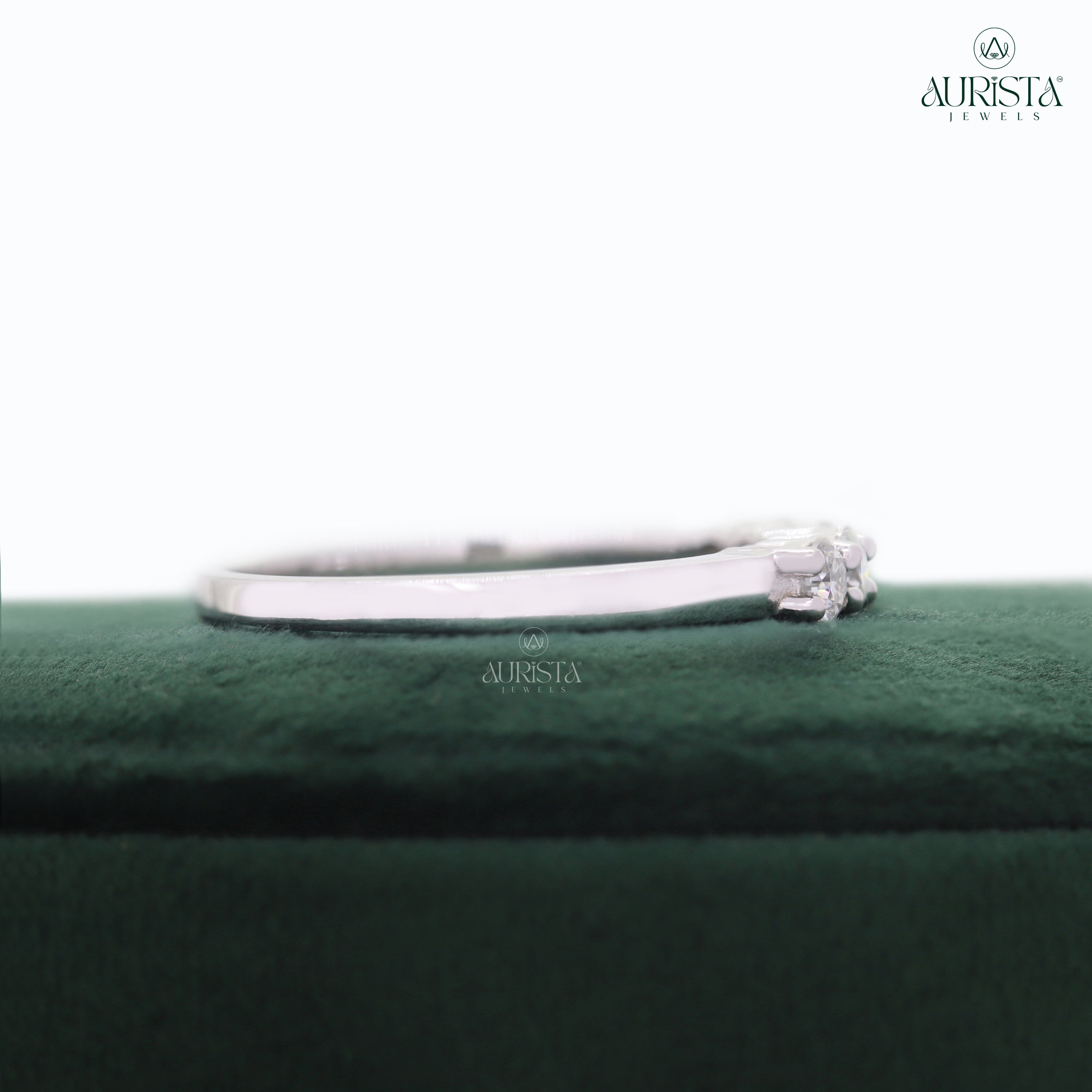 A Spark of Forever- White Gold Band with Round Diamond