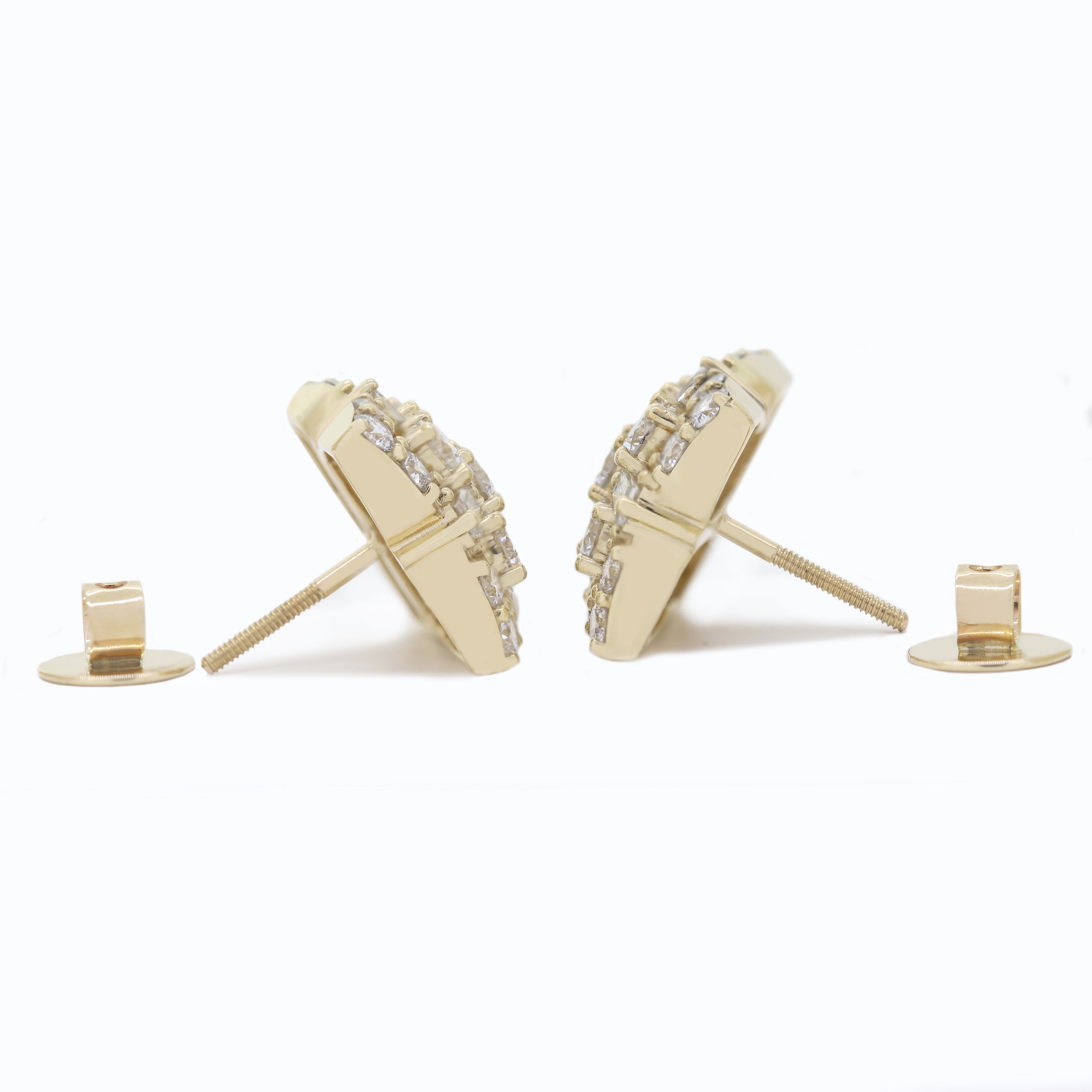 Pure Elegance – Yellow Gold Diamond Earrings
