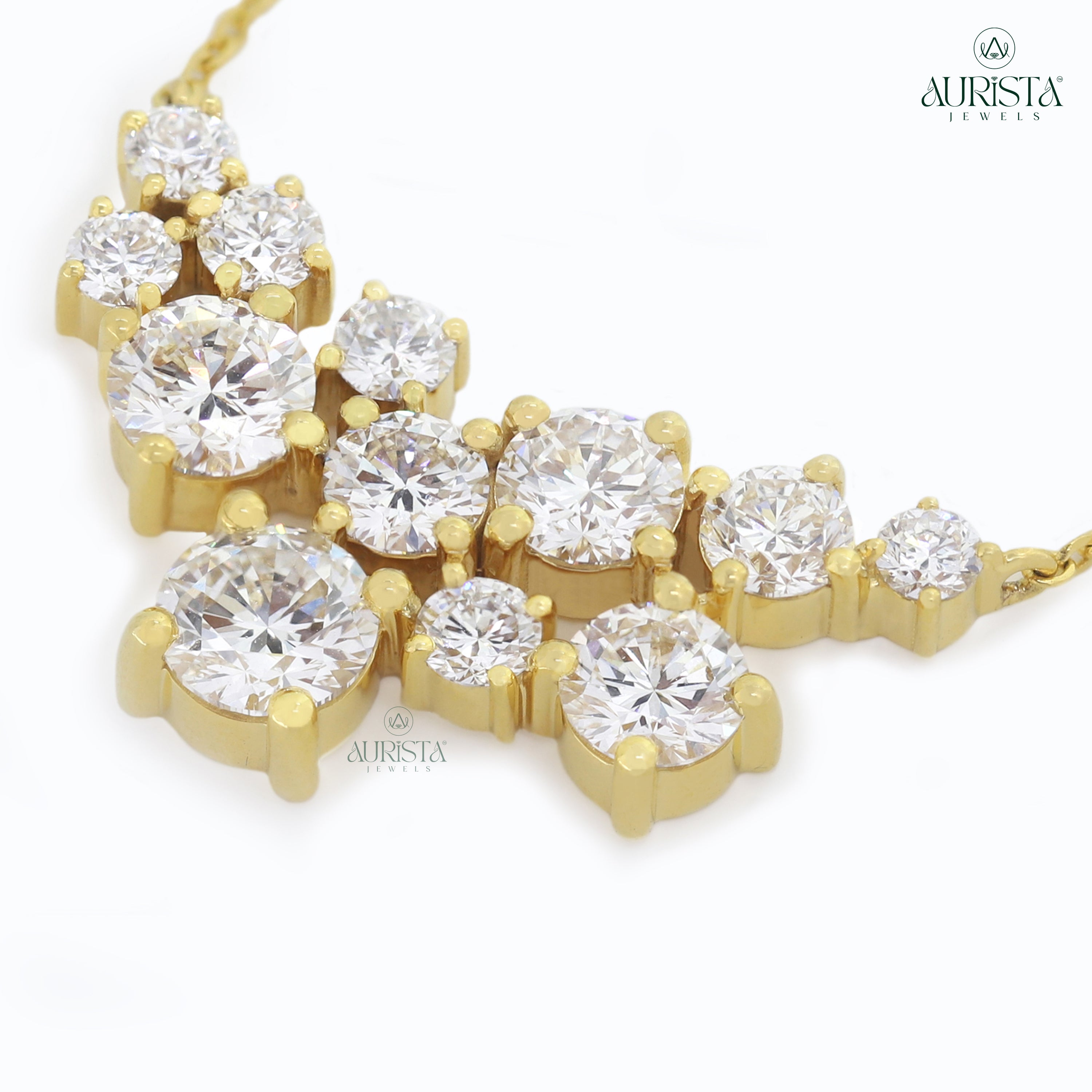 Classic Spark Round Diamond Pendant in Rose Gold