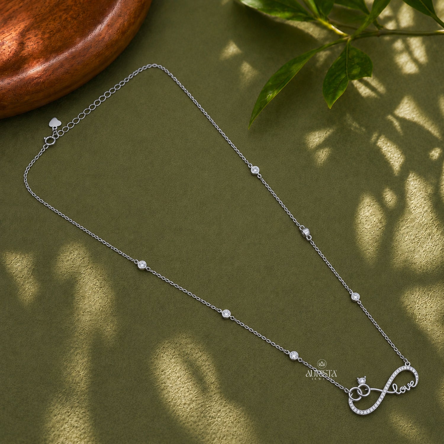 Infinity Love Moissanite Necklace Silver Ring Pendant Personalized Bridal Jewelry Gift