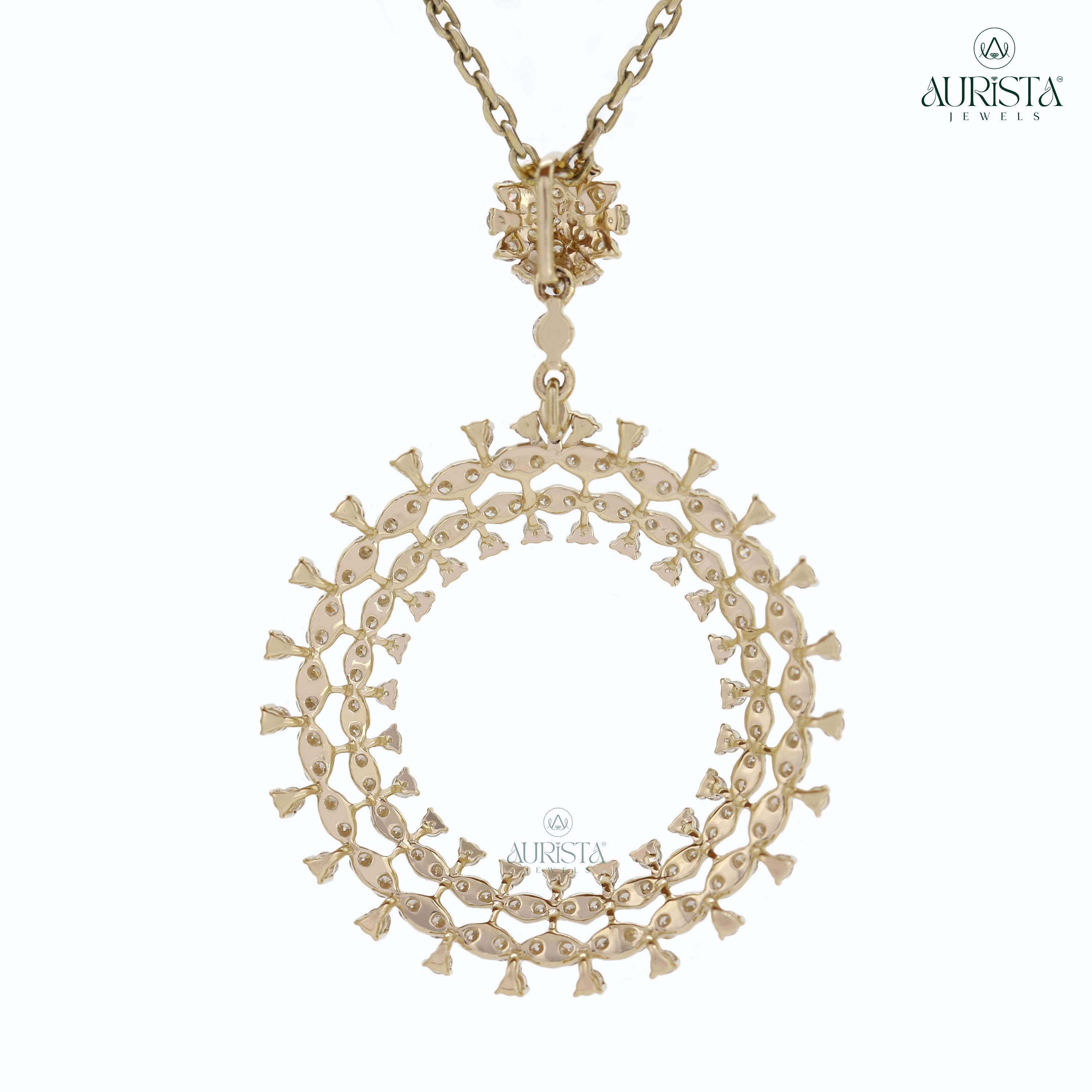 Pure Glow Round Diamond Pendant in Yellow Gold