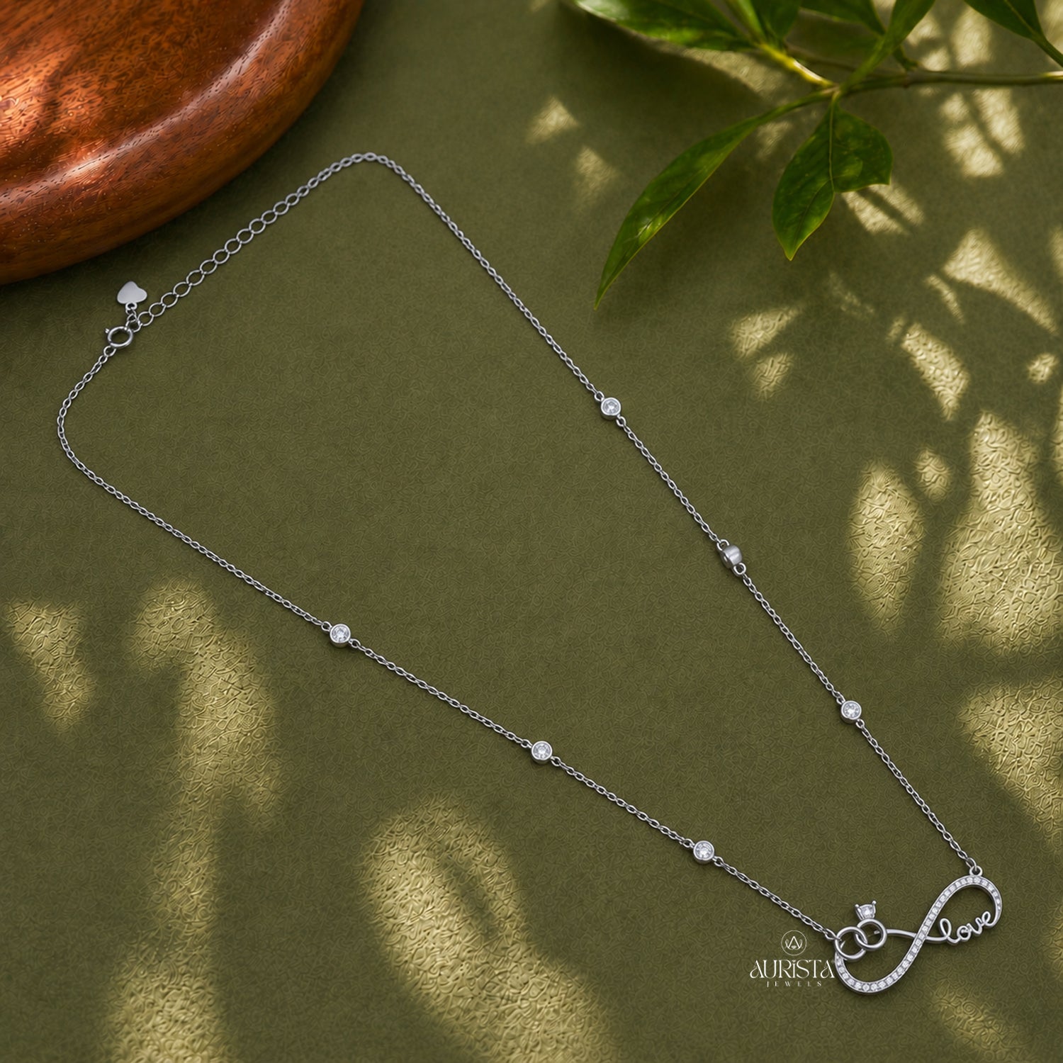 Infinity Love Moissanite Necklace Silver Ring Pendant Personalized Bridal Jewelry Gift