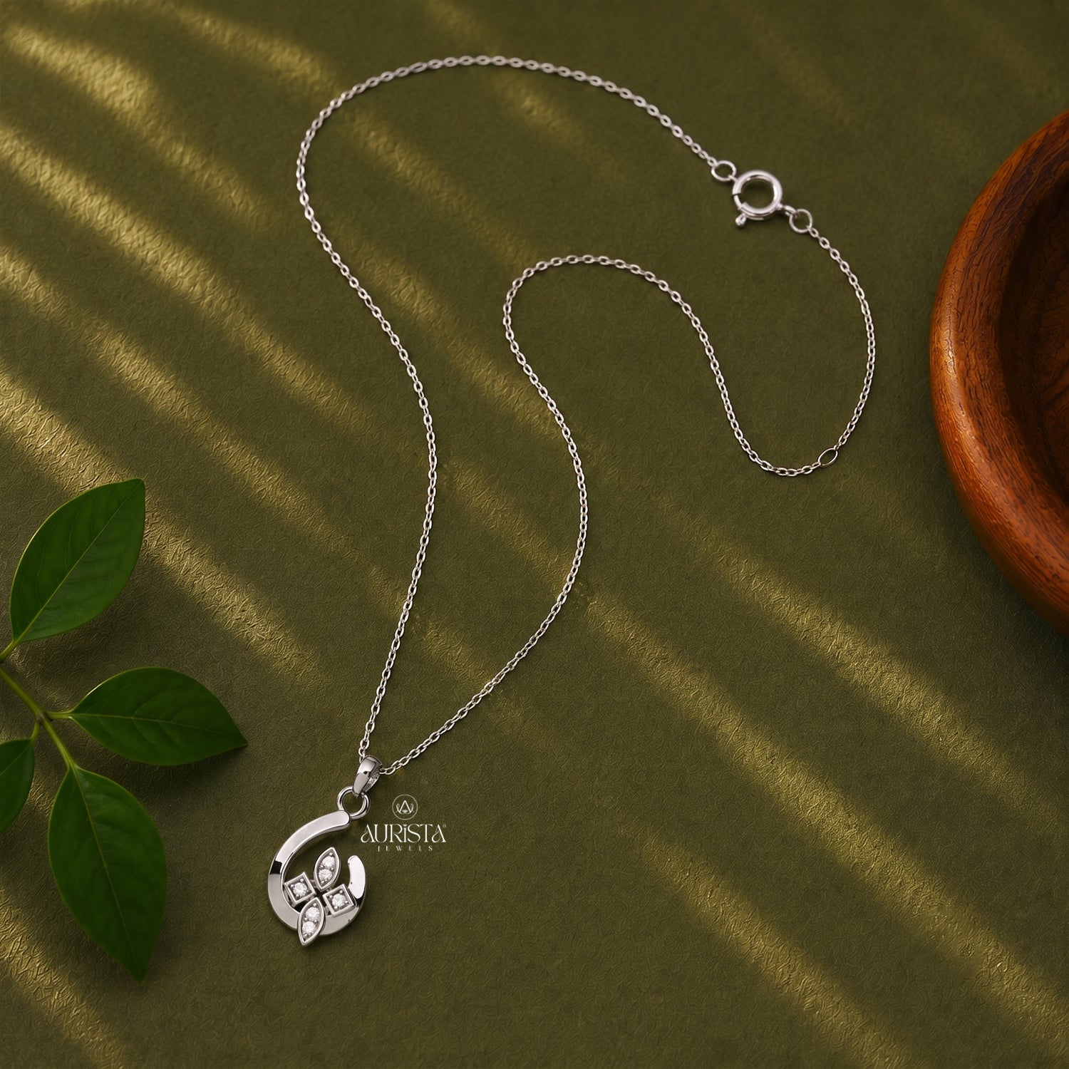 Moissanite Flower Pendant, Sterling Silver Necklace, Floral Minimalist Jewelry Gift