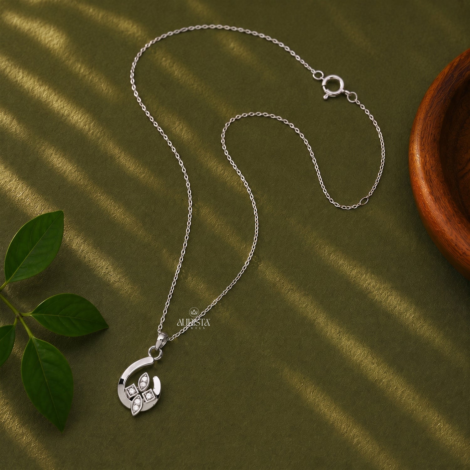 Moissanite Flower Pendant, Sterling Silver Necklace, Floral Minimalist Jewelry Gift