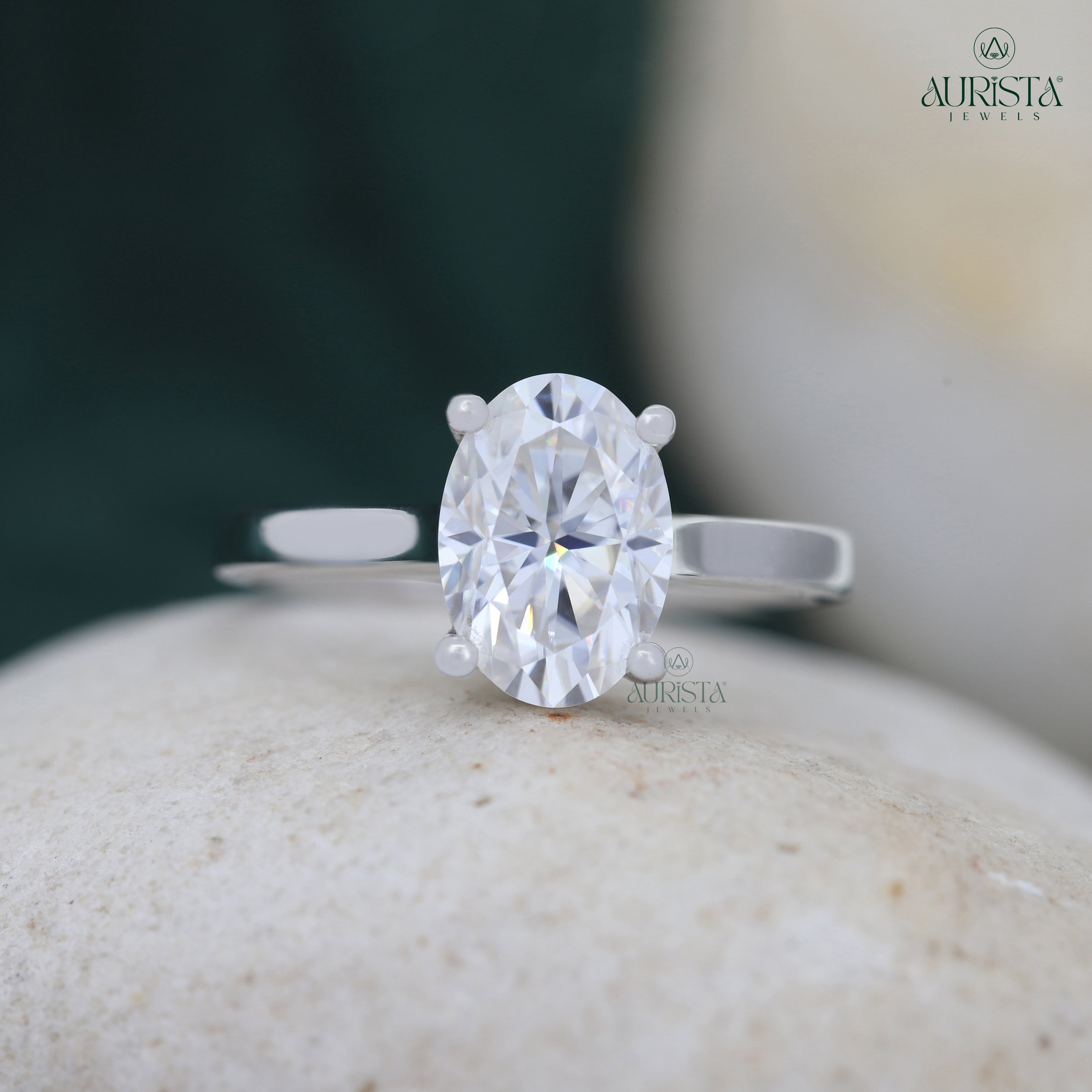 Infinite Shine – Custom Oval White Diamond Ring