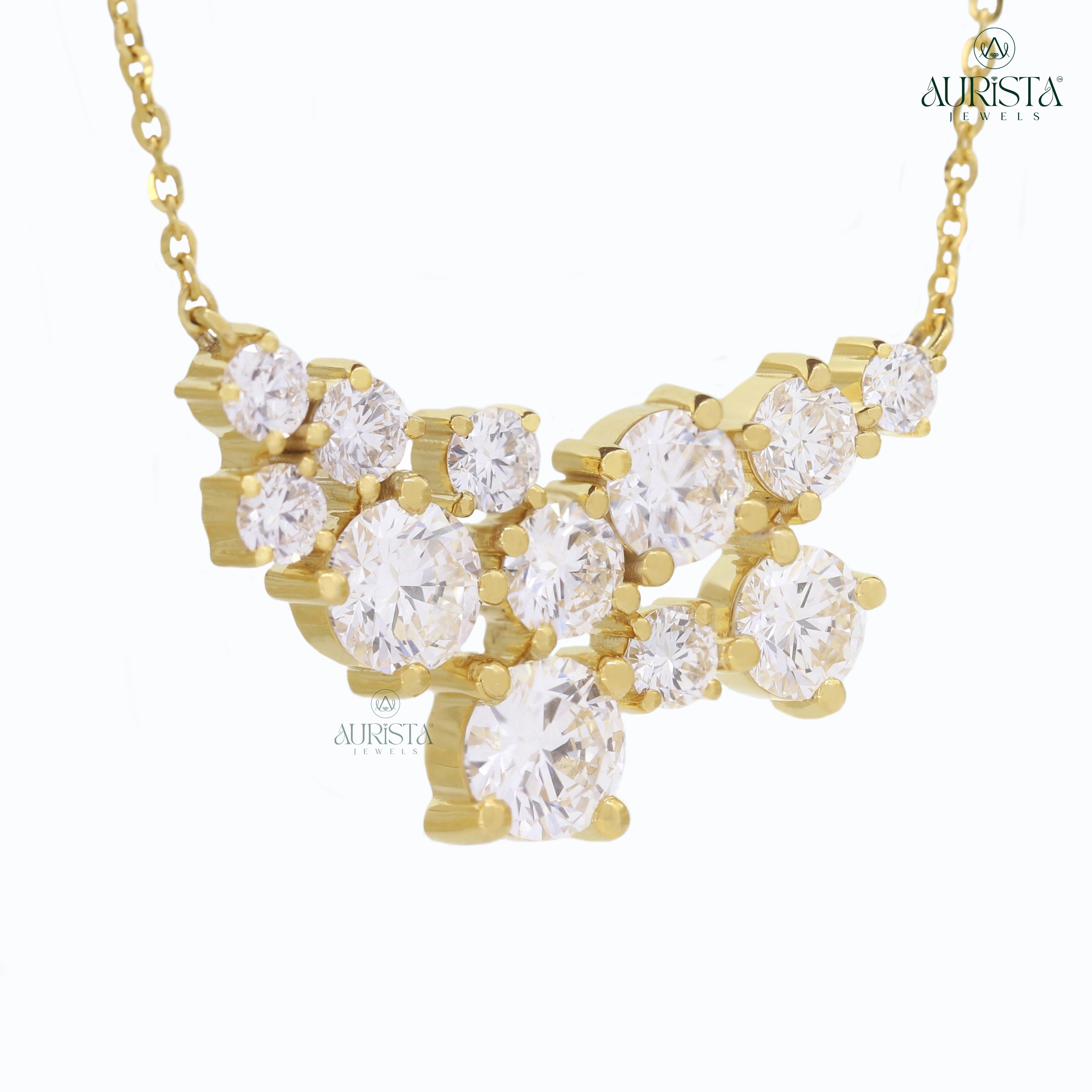 Classic Spark Round Diamond Pendant in Rose Gold