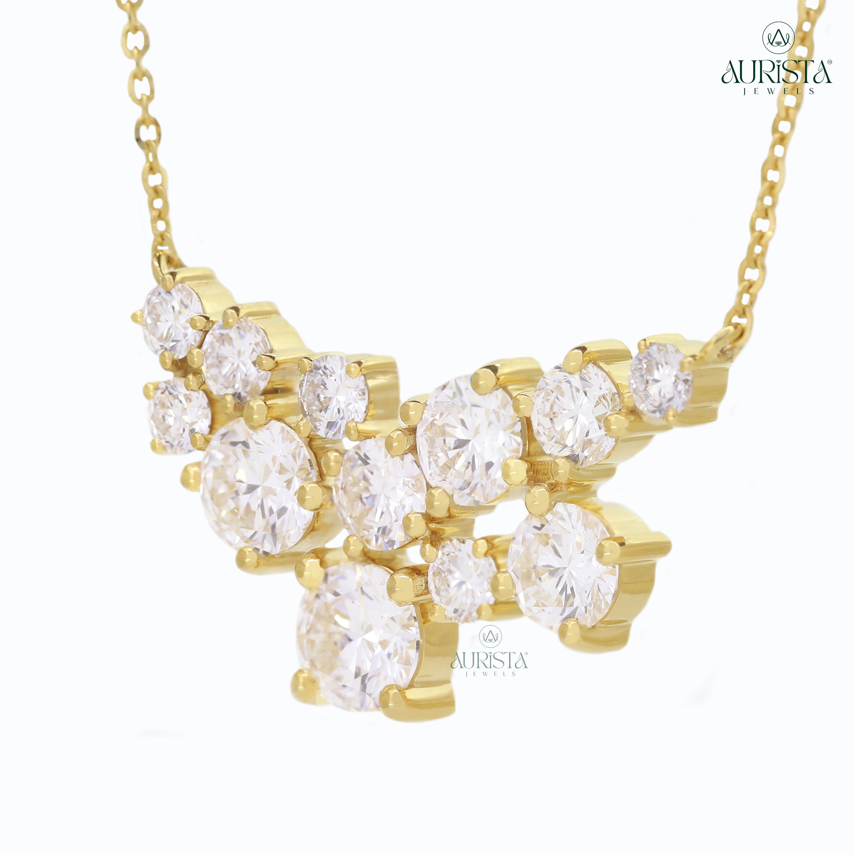 Classic Spark Round Diamond Pendant in Rose Gold