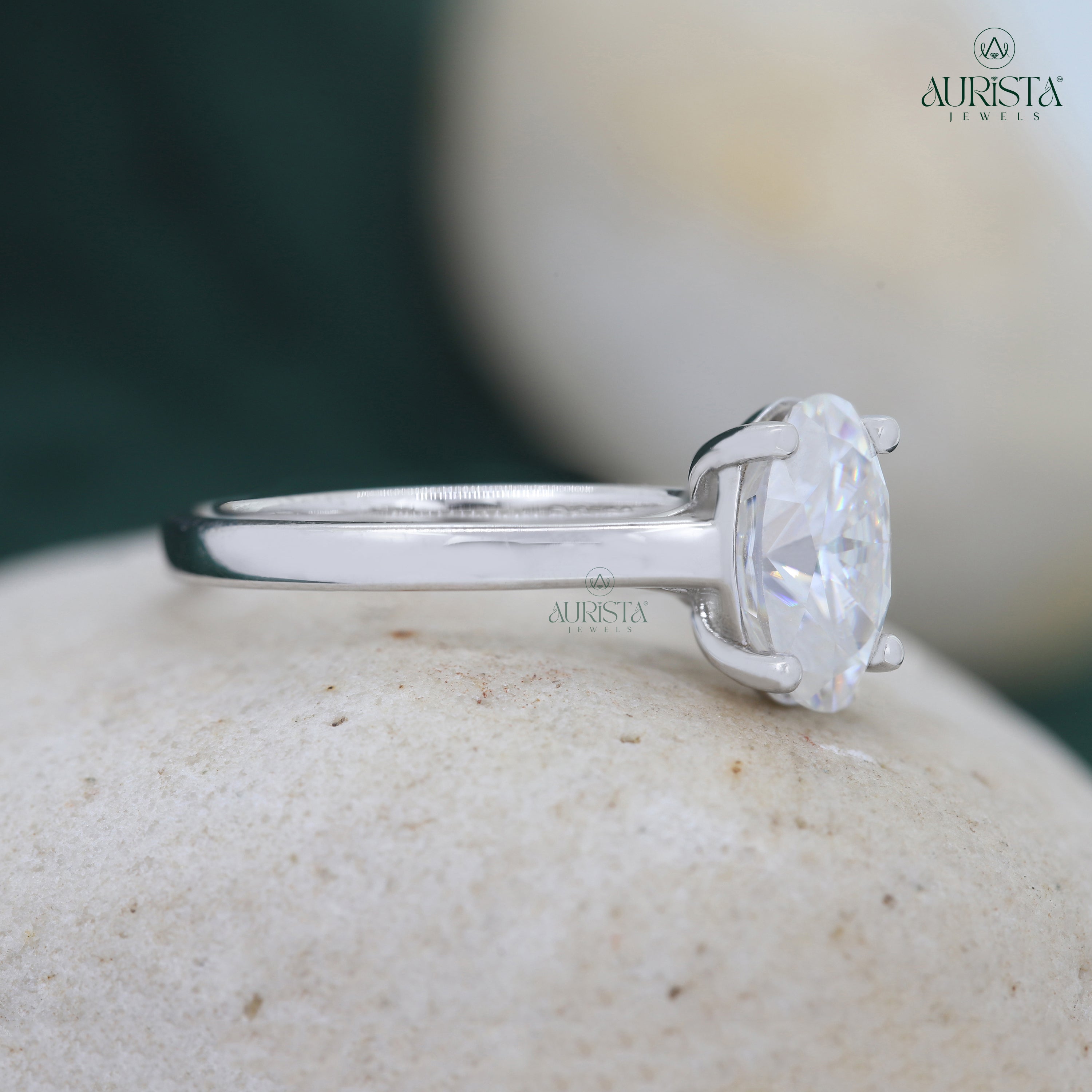 Infinite Shine – Custom Oval White Diamond Ring