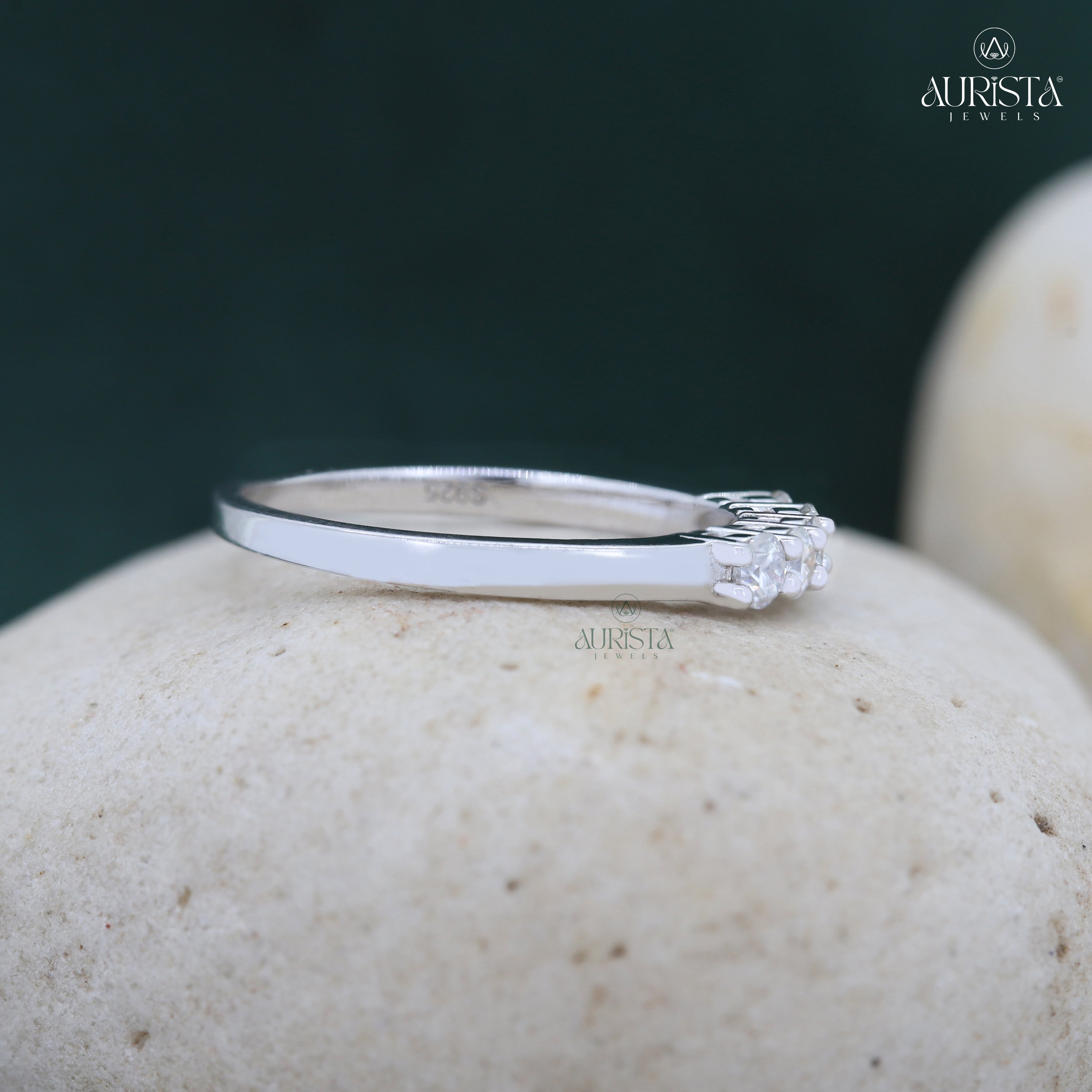 A Spark of Forever- White Gold Band with Round Diamond