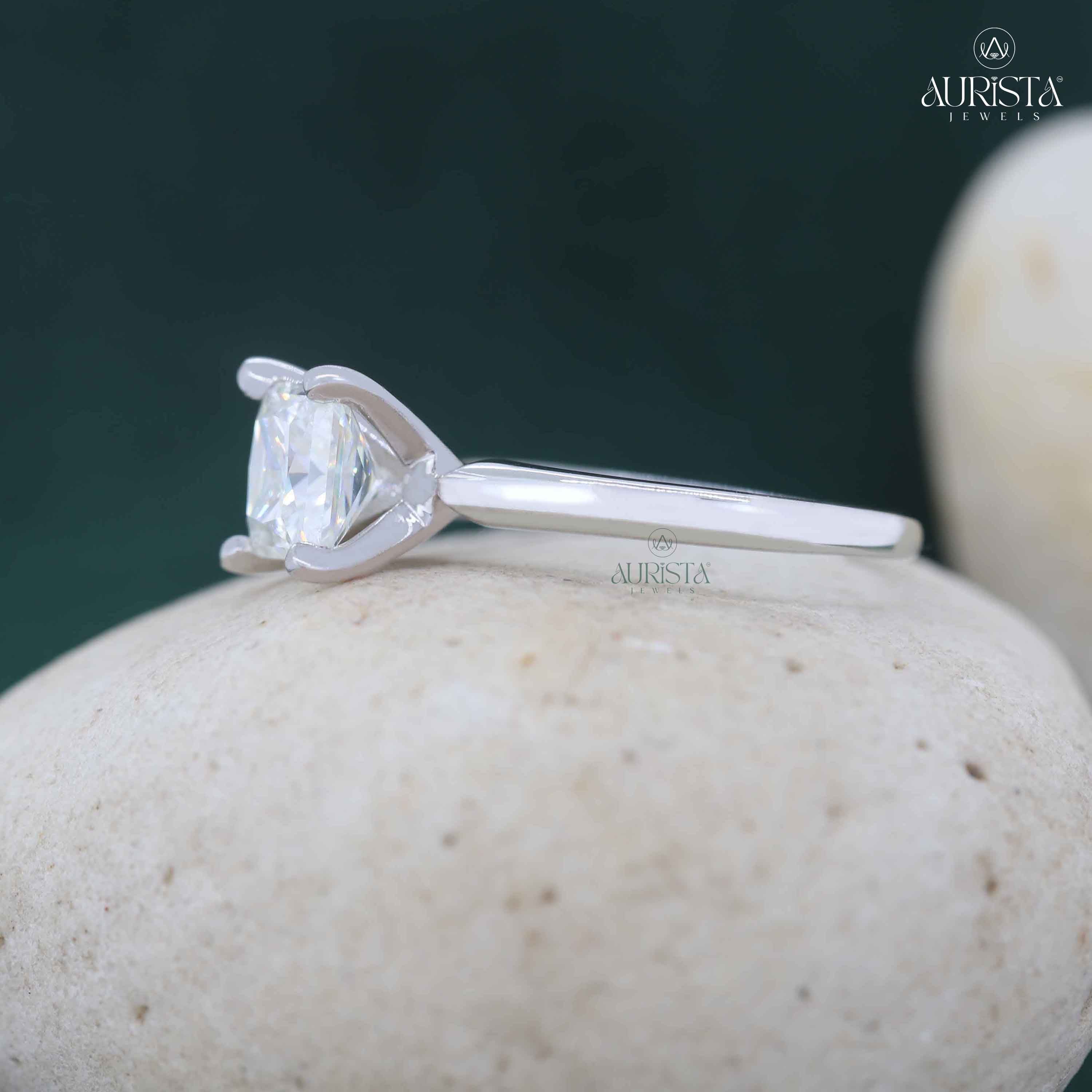 A Spark of Forever – Square White Gold Diamond Ring