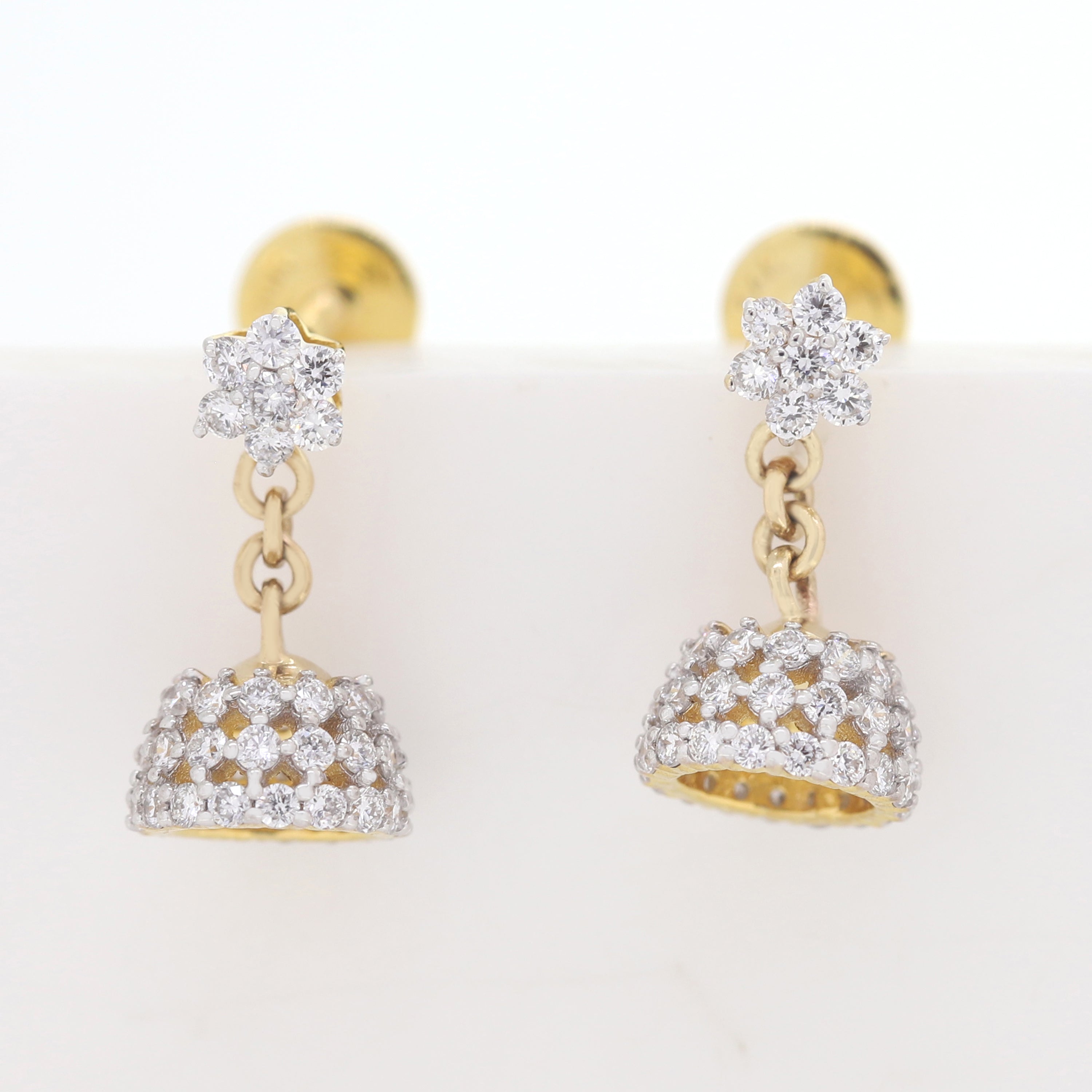 Dazzling Grace – White Diamond Earrings