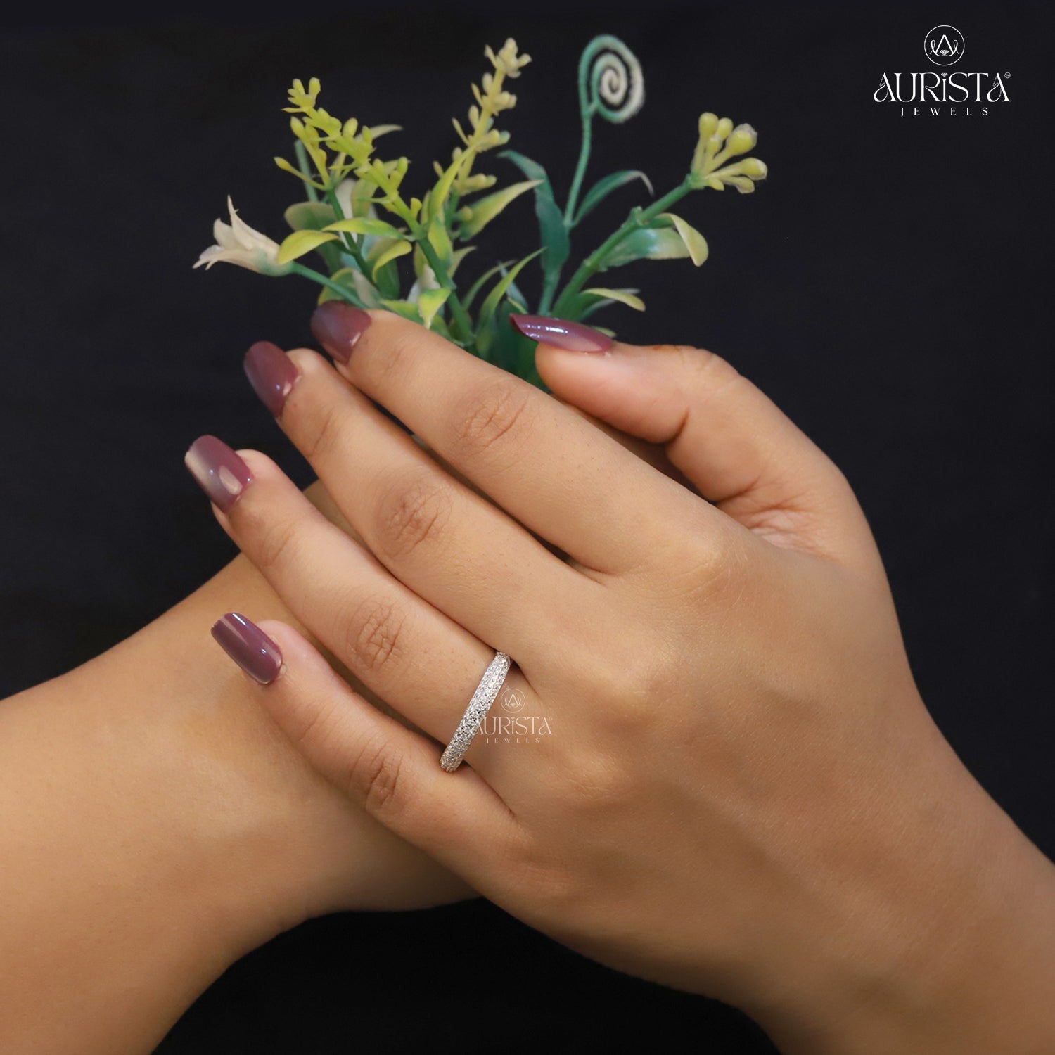 Line of Light- White Gold Band with Round Diamond