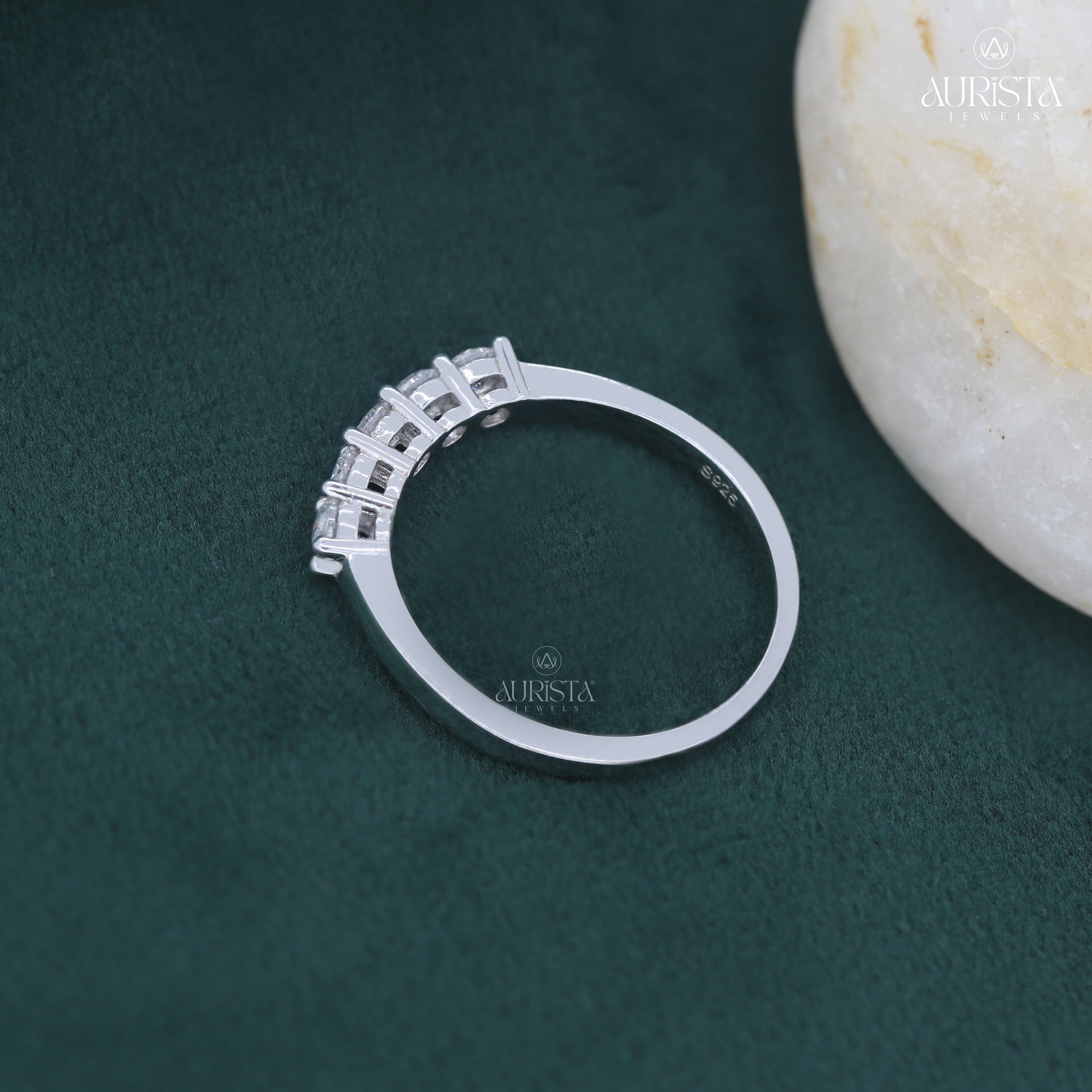 A Spark of Forever- White Gold Band with Round Diamond