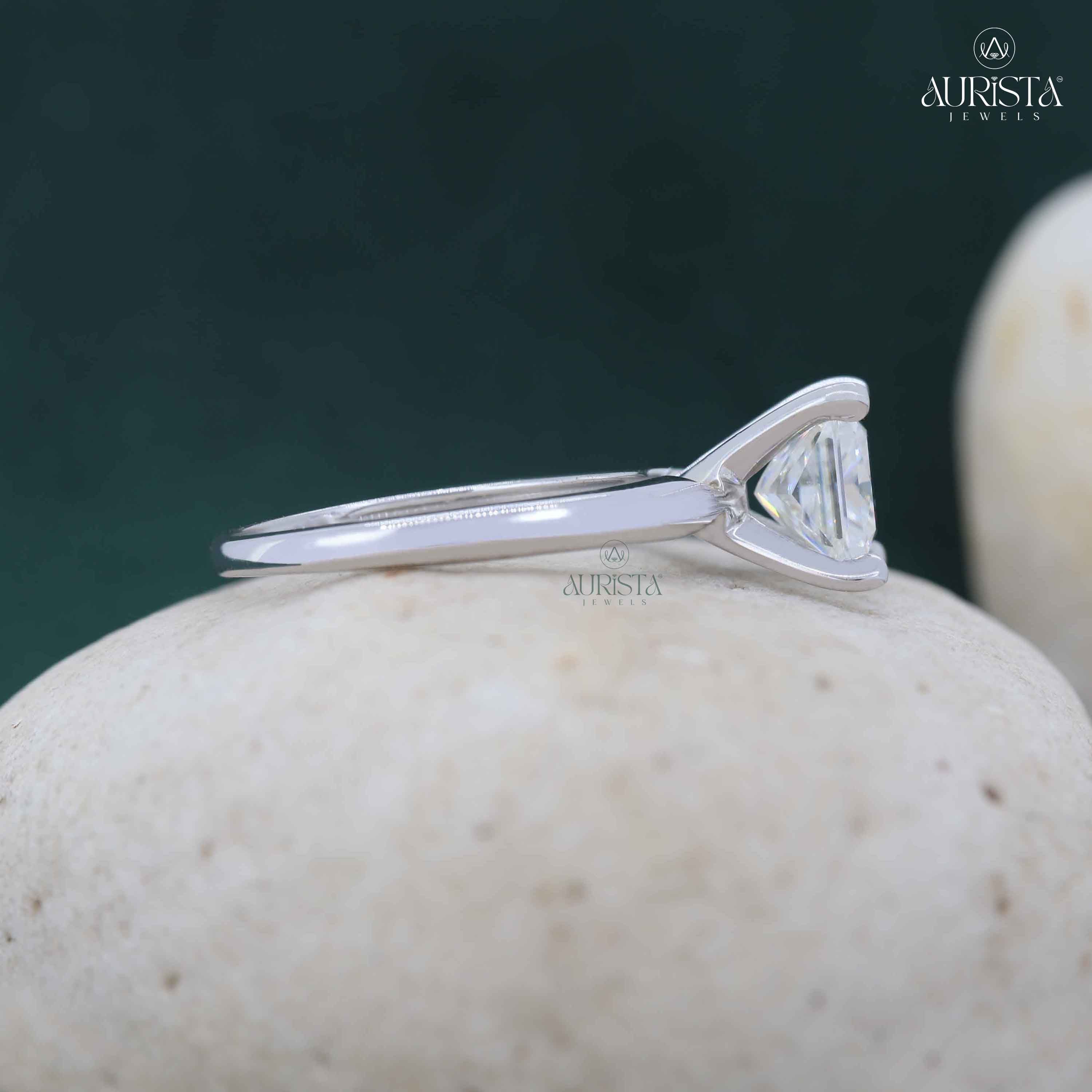 A Spark of Forever – Square White Gold Diamond Ring