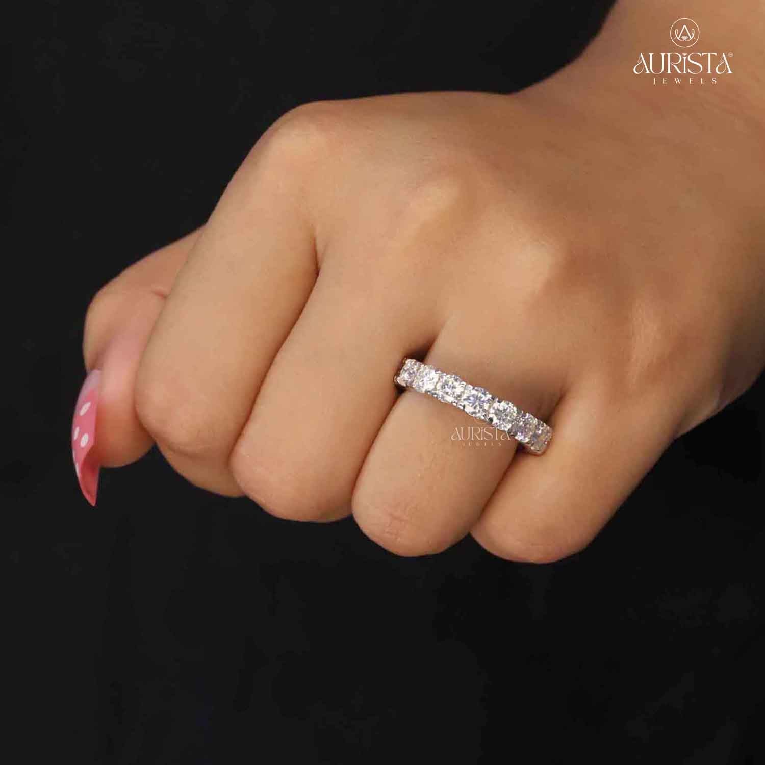 Wear Your Promise- White Gold Band with Round Diamond