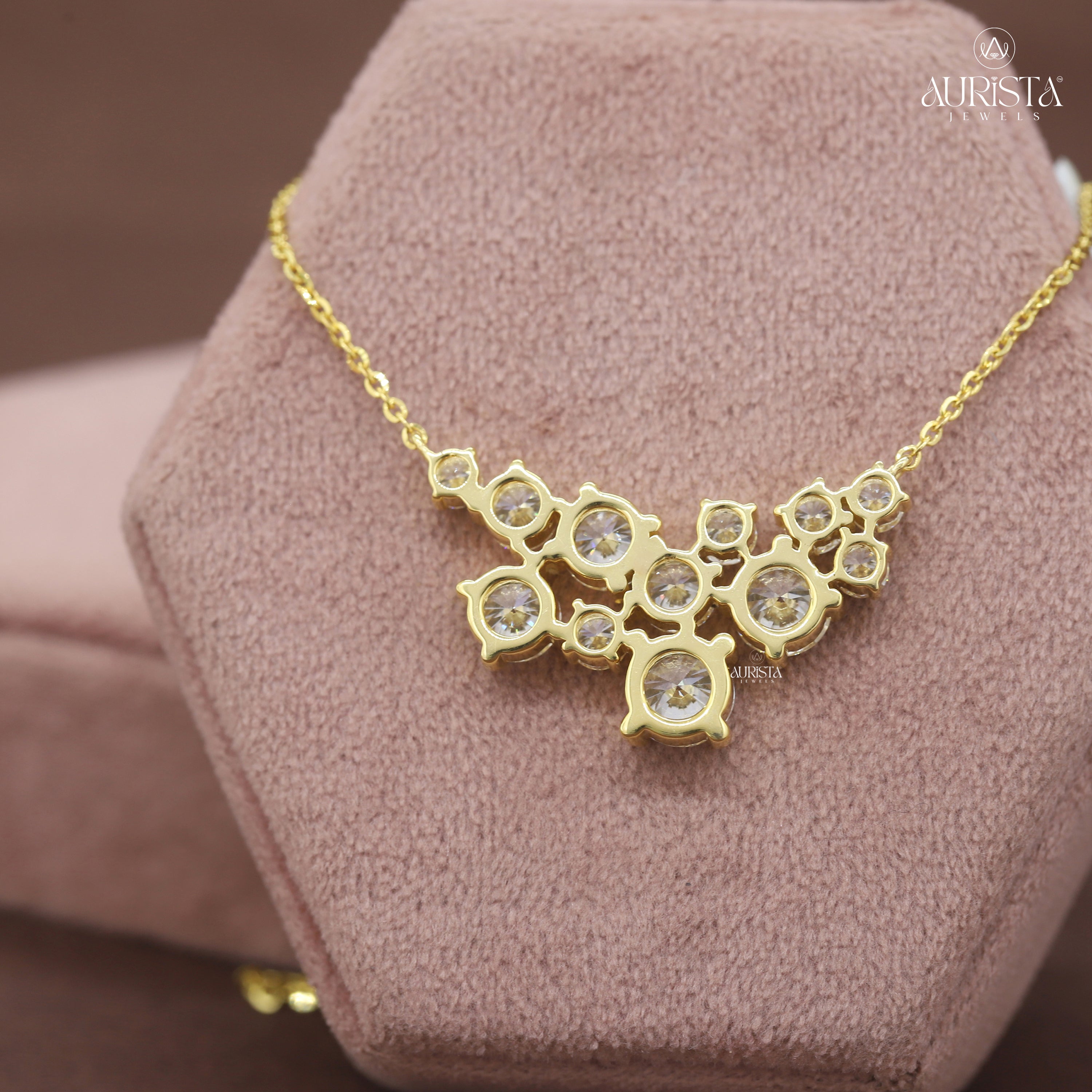 Classic Spark Round Diamond Pendant in Rose Gold