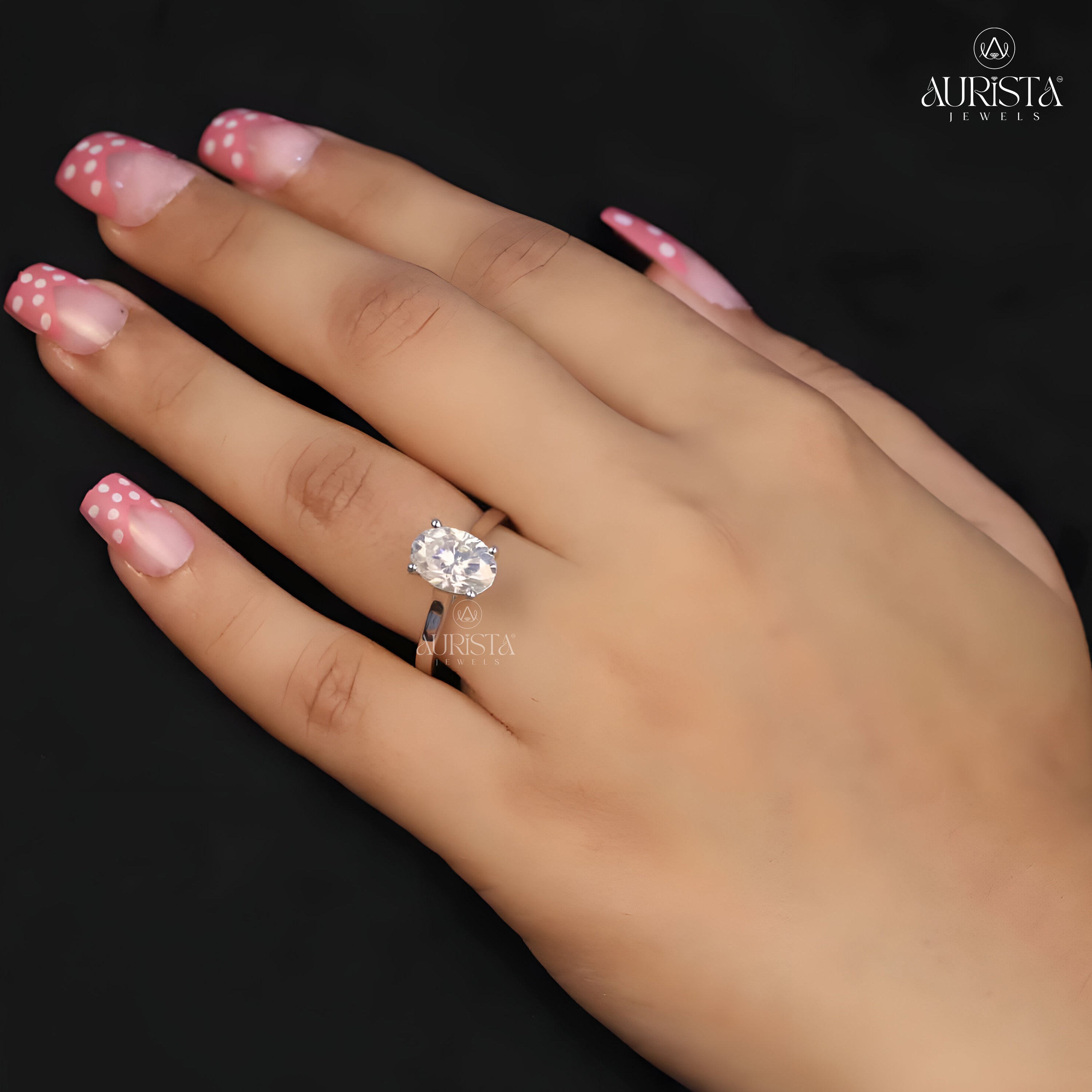 Infinite Shine – Custom Oval White Diamond Ring